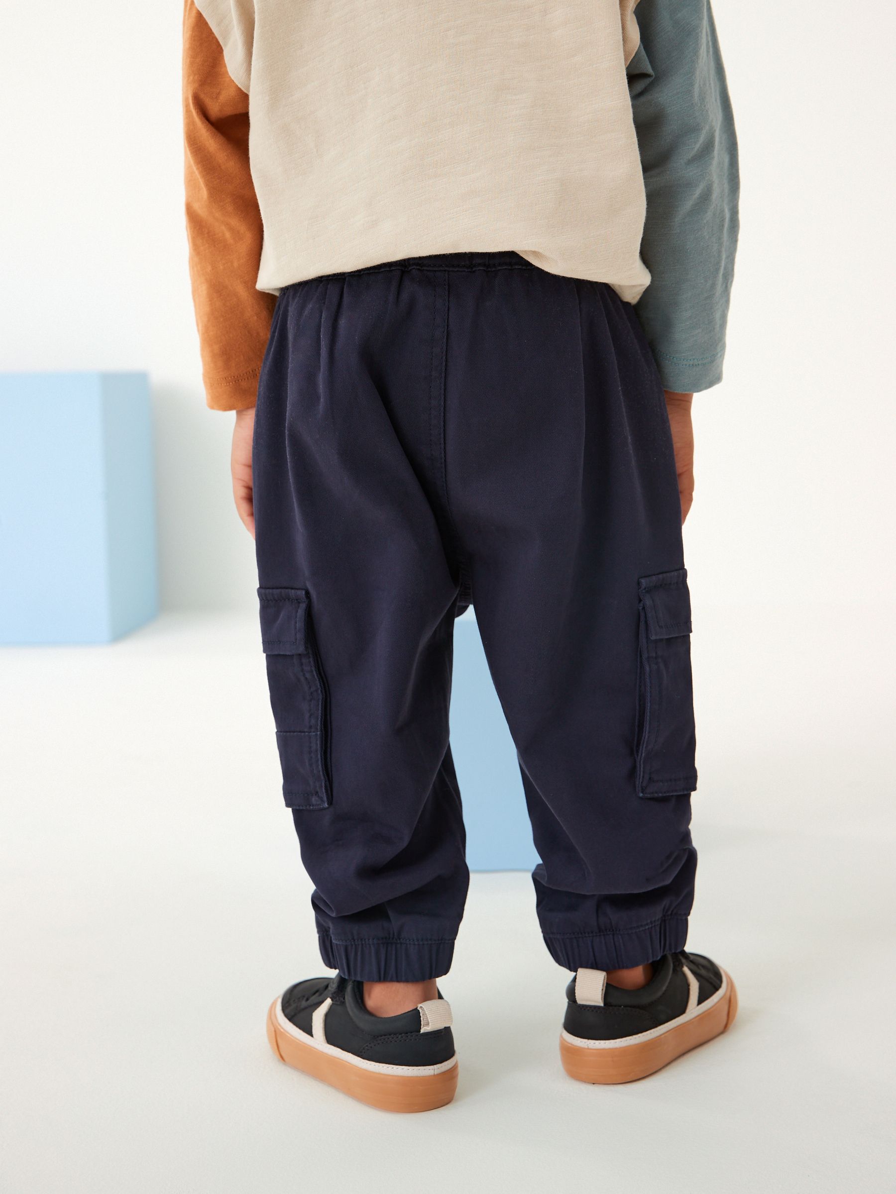 Navy Blue Cargo Trousers (3mths-7yrs)