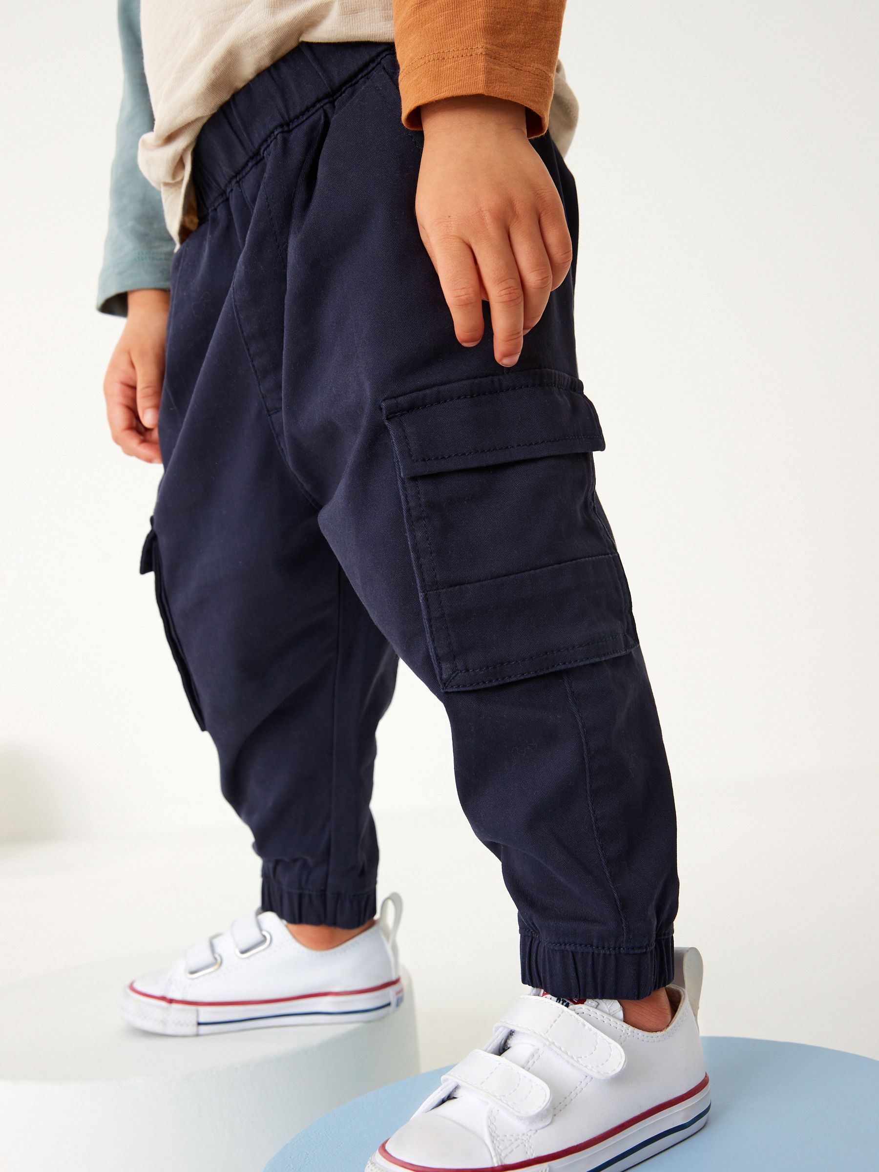 Navy Blue Cargo Trousers (3mths-7yrs)