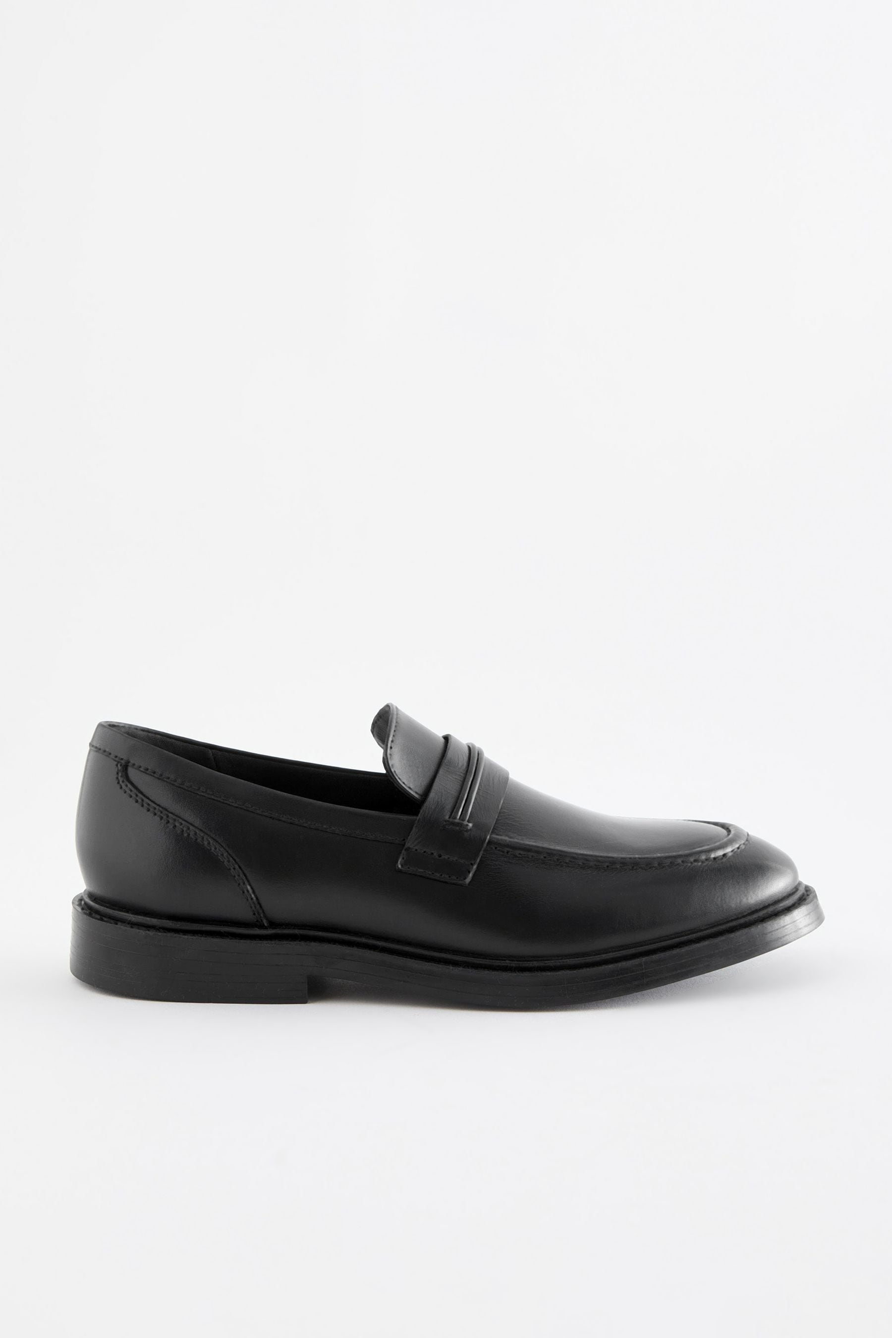 Black Leather Loafer School Shoes