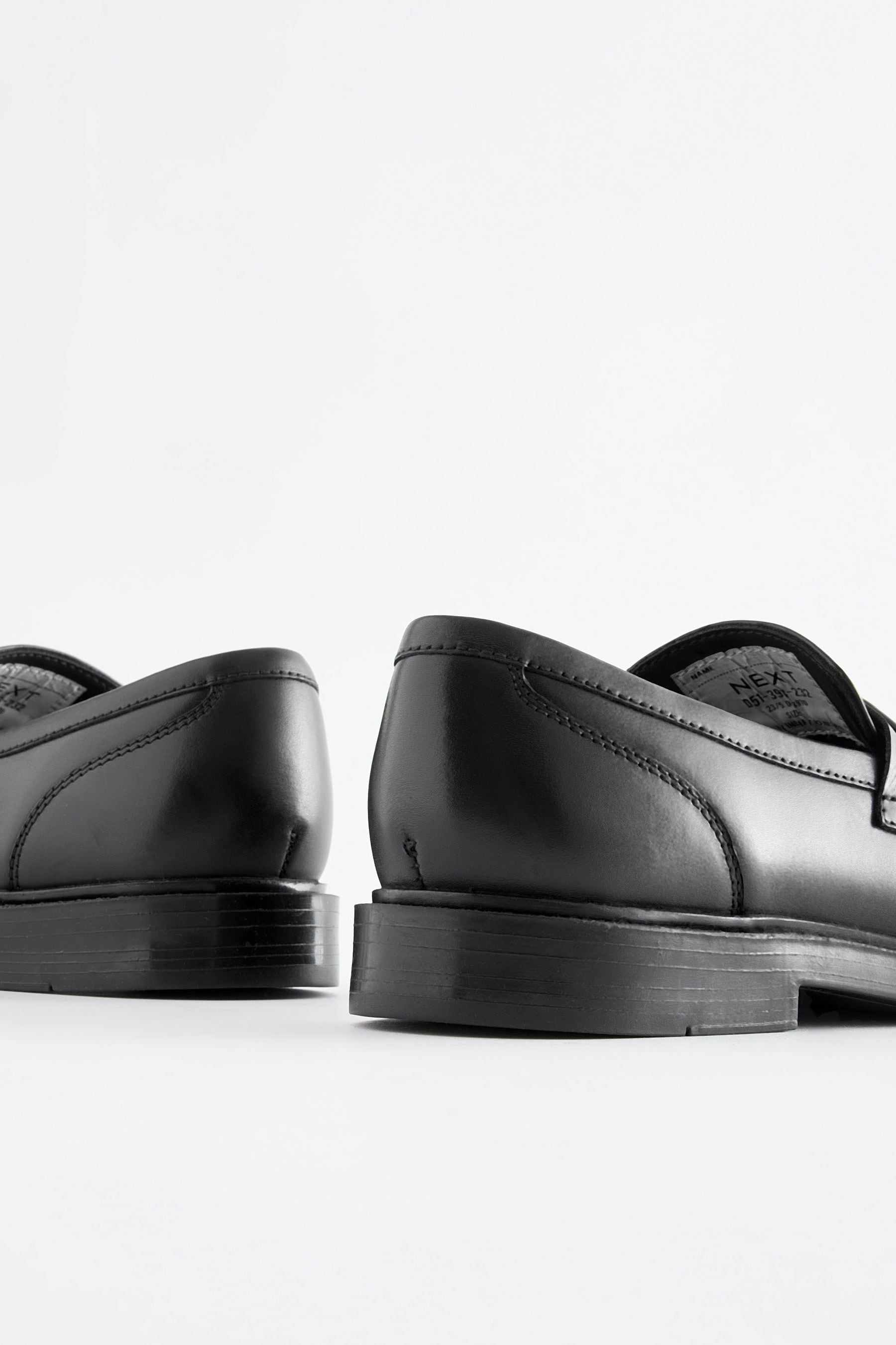 Black Leather Loafer School Shoes