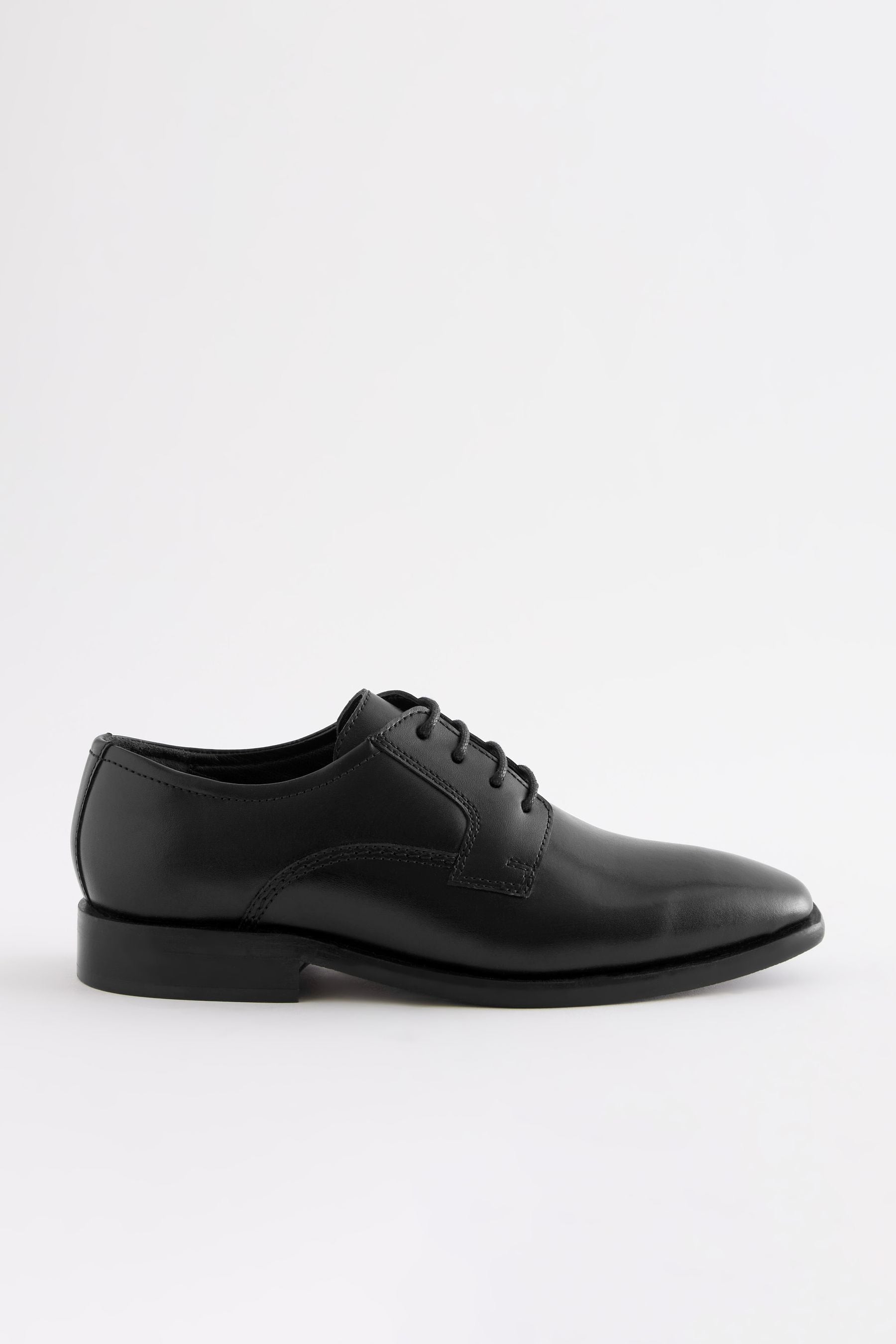 Black School Leather Lace-Up Shoes