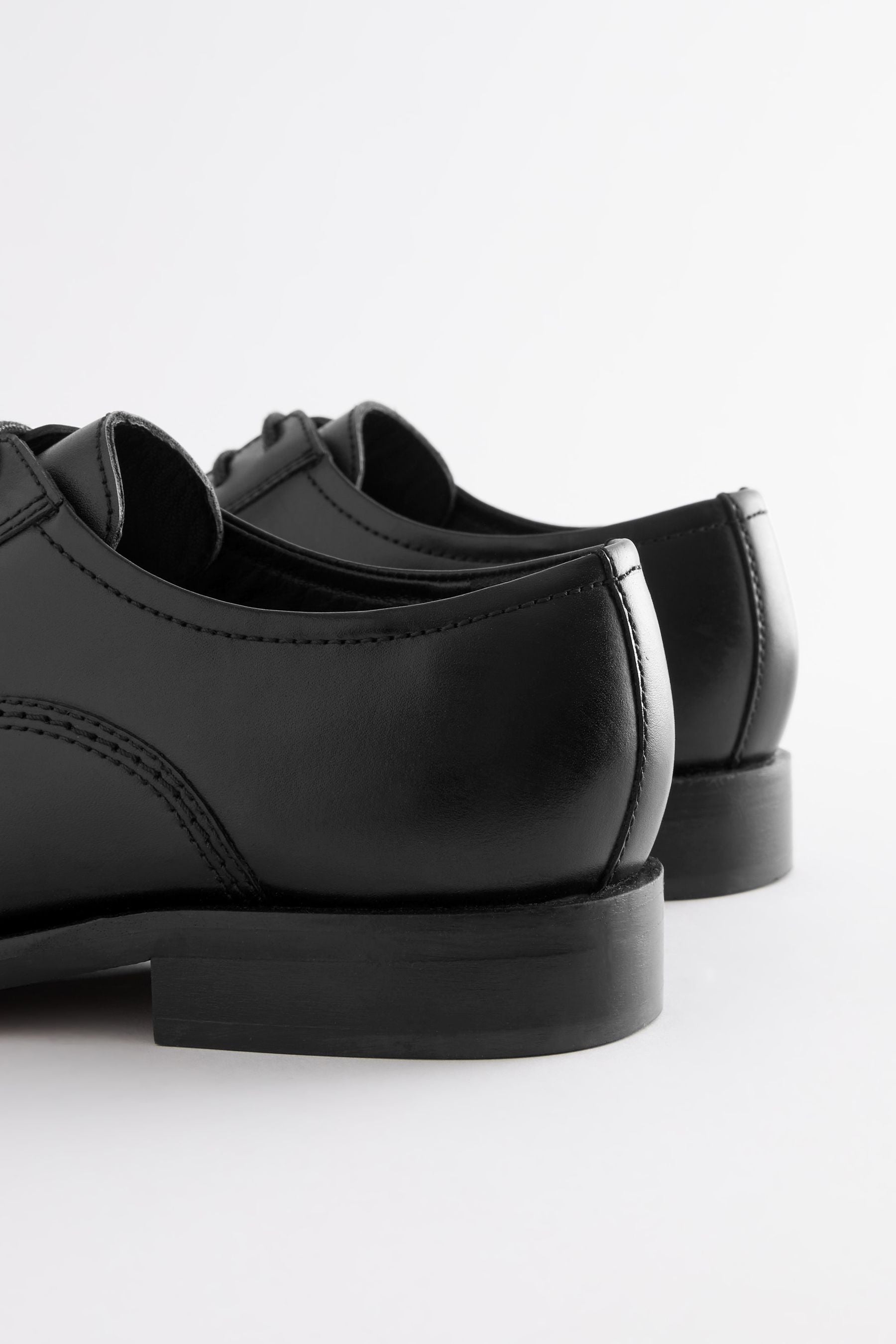 Black School Leather Lace-Up Shoes