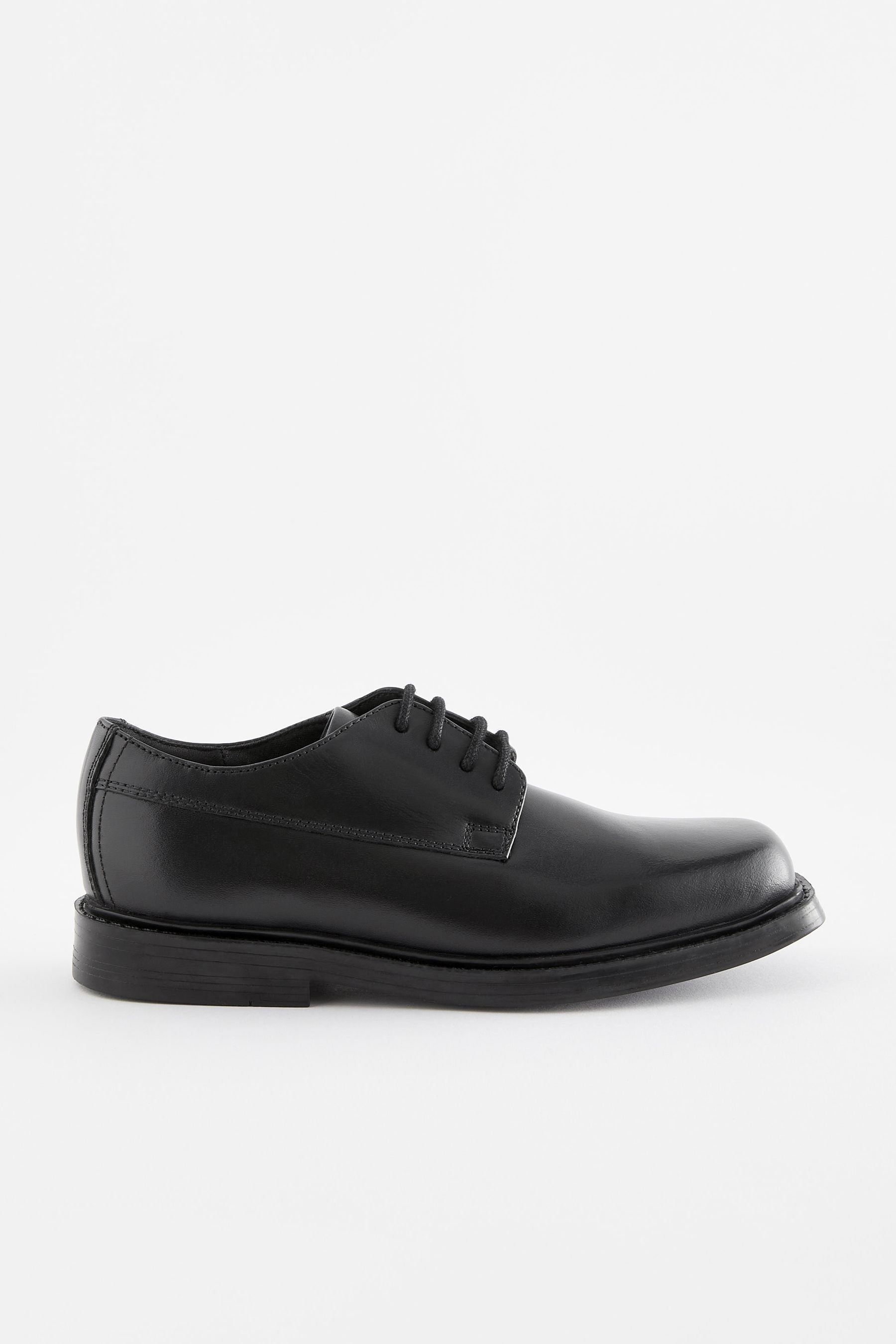 Black School Leather Lace-Up Shoes