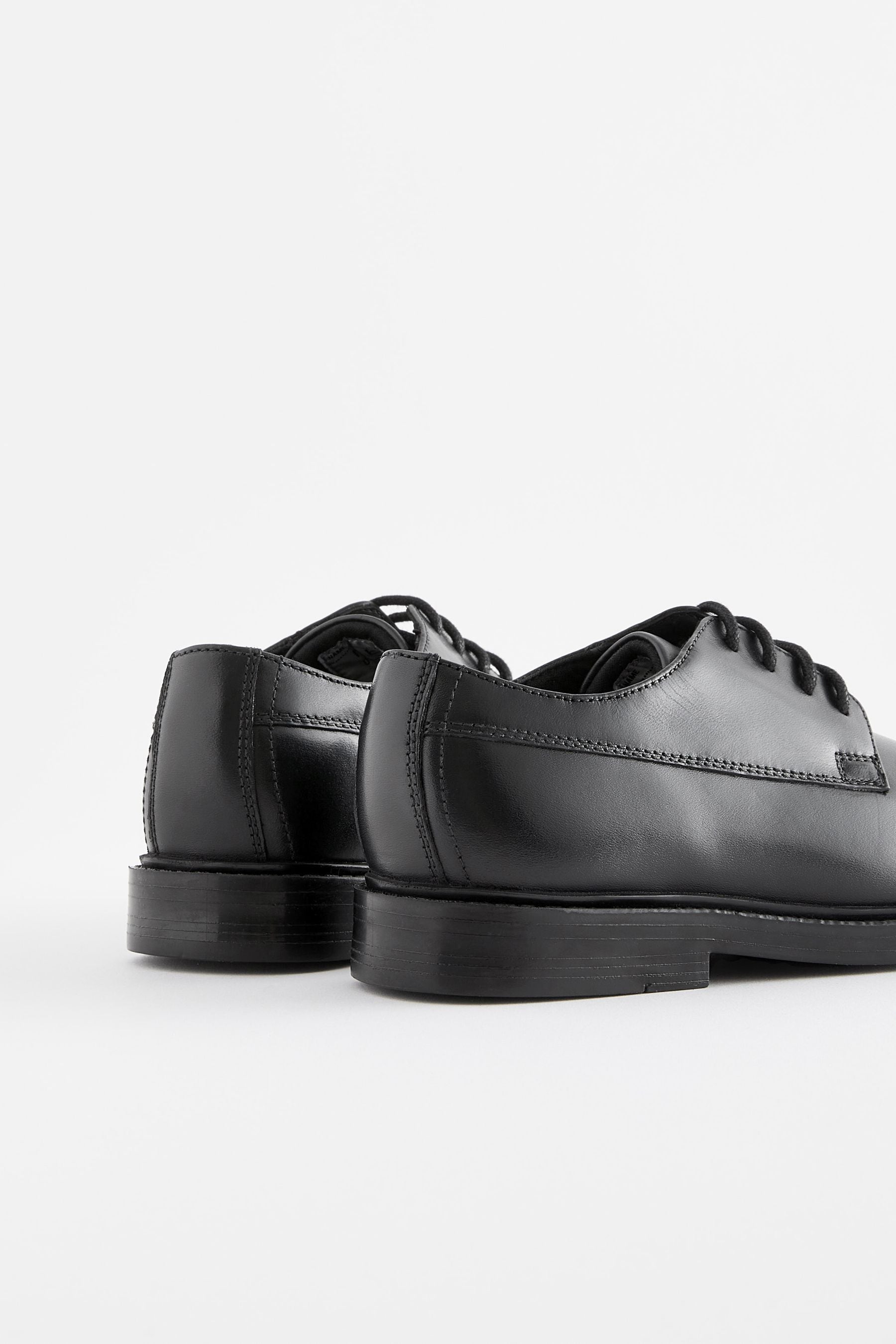 Black School Leather Lace-Up Shoes