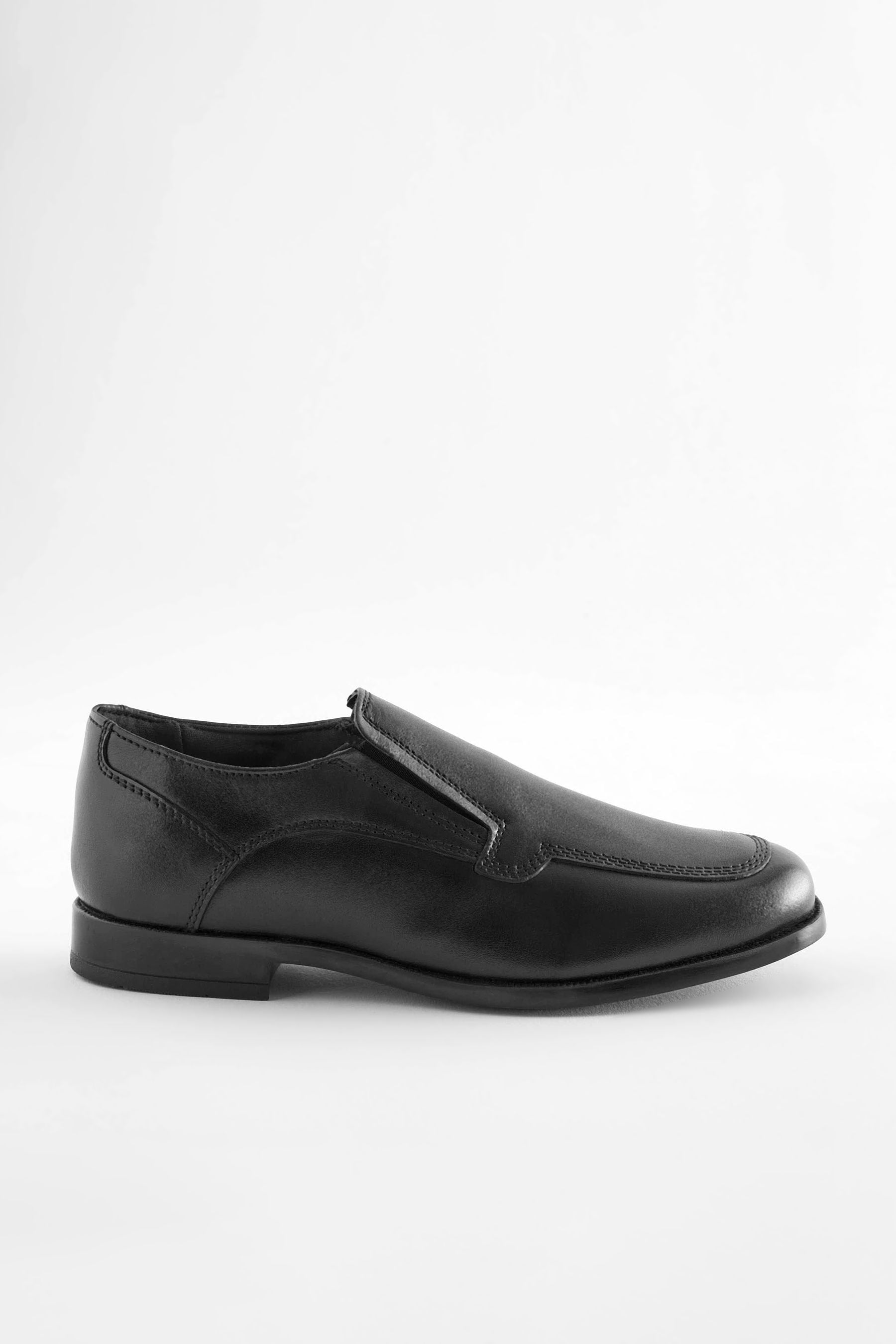 Black School Leather Loafers