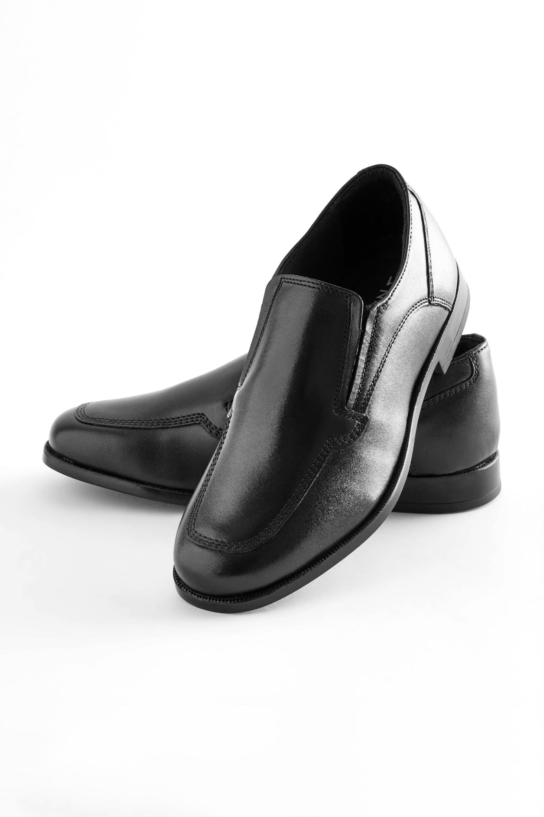 Black School Leather Loafers