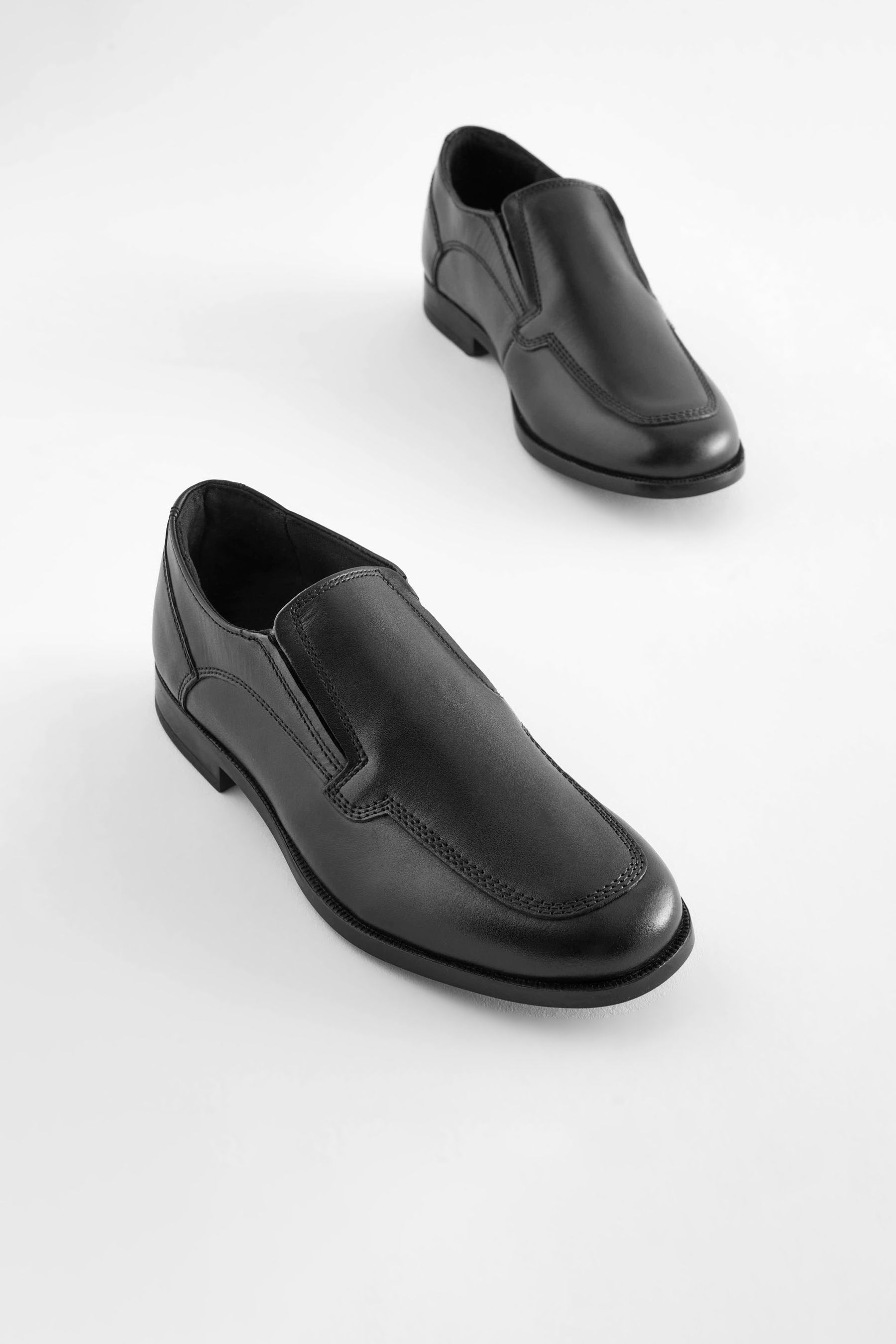 Black School Leather Loafers