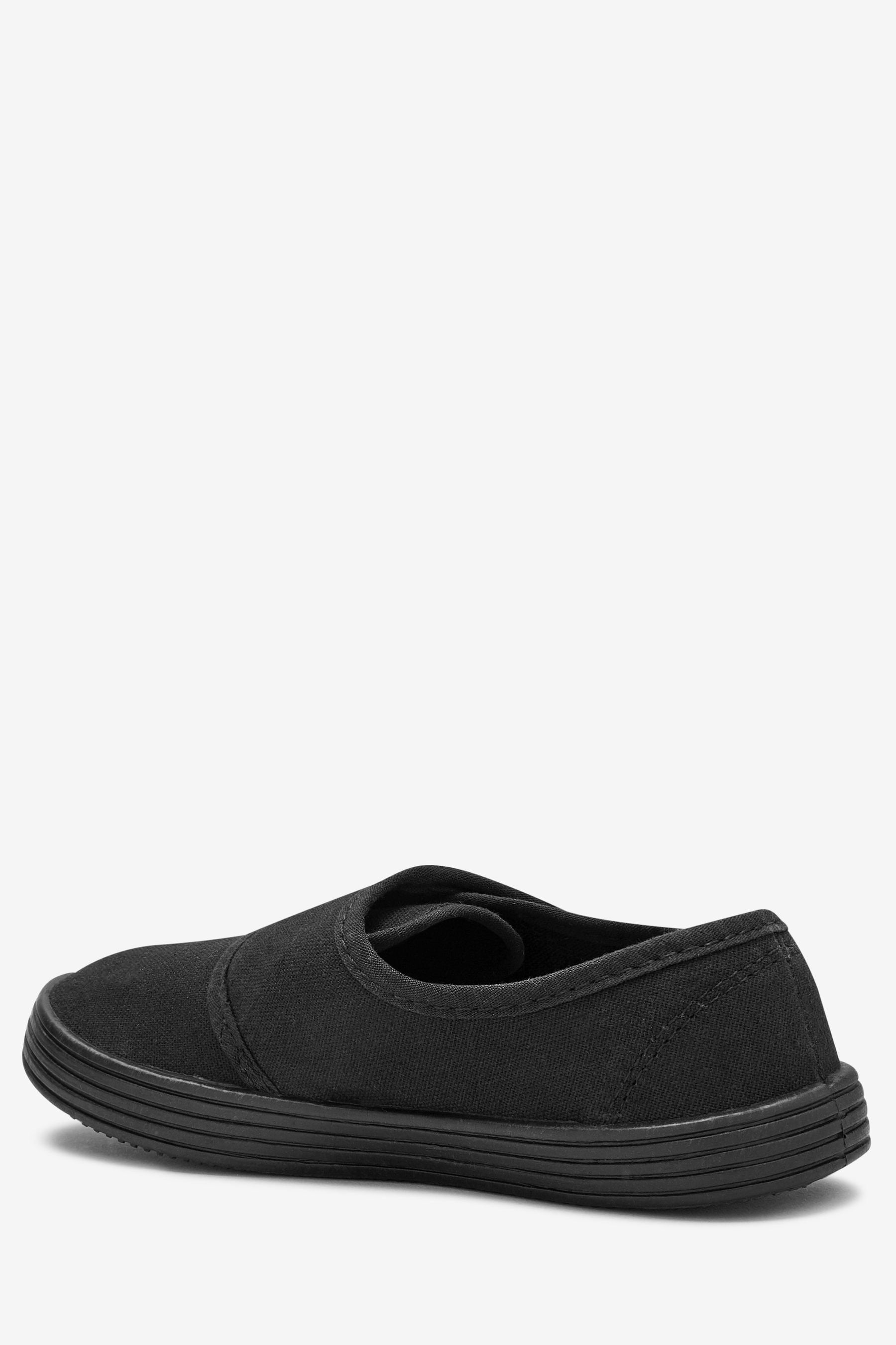 Black Wide Fit (G) Plimsolls School Shoes