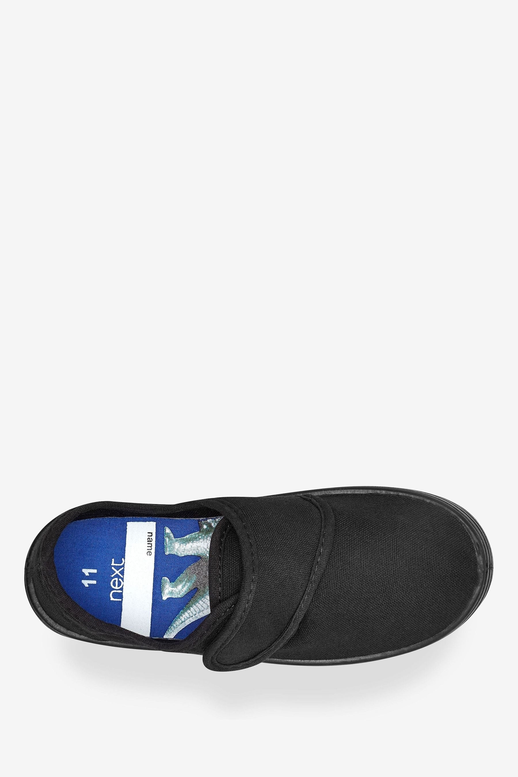 Black Wide Fit (G) Plimsolls School Shoes