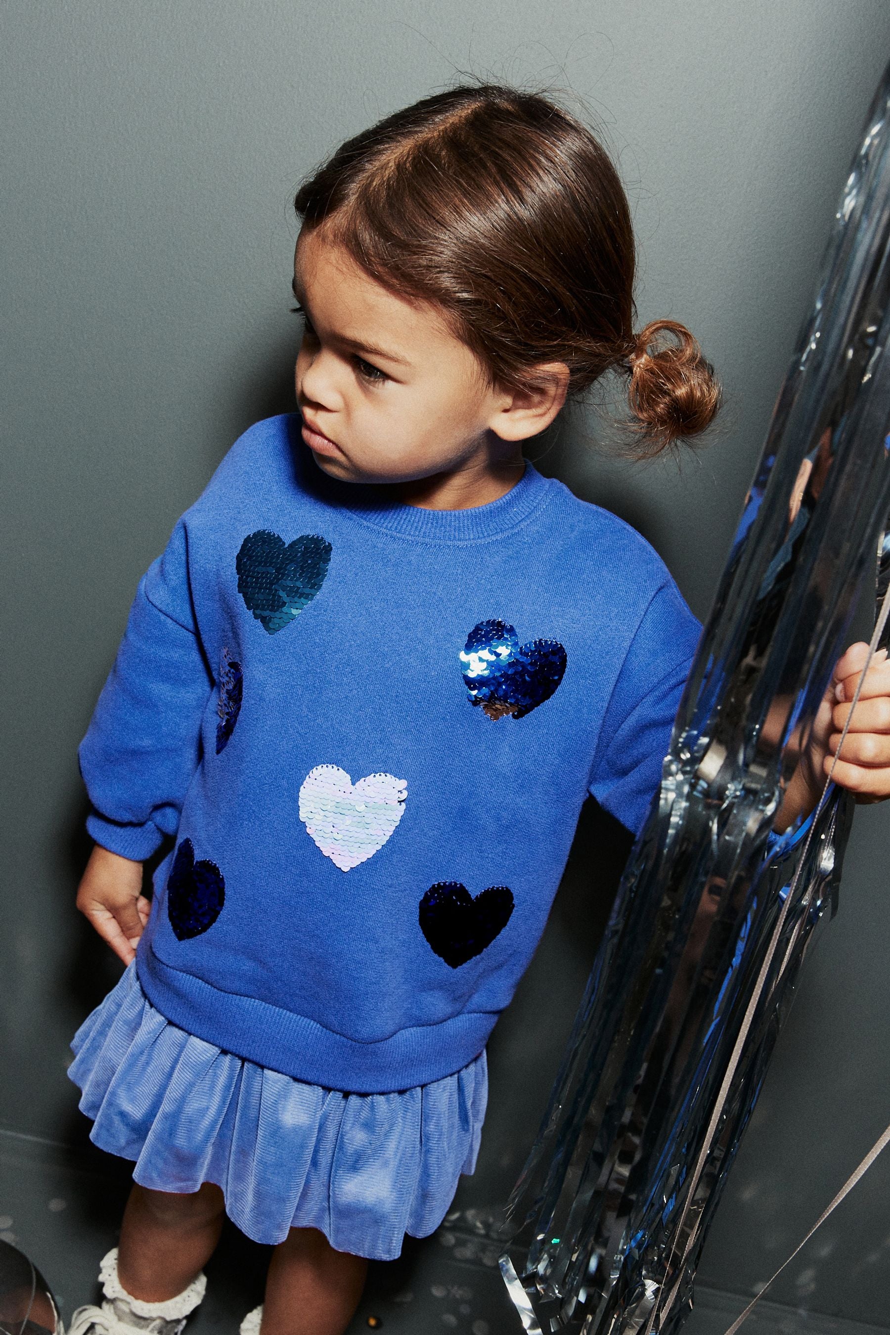 Blue 2-In-1 Sequin Sweatshirt Party Dress (3mths-7yrs)