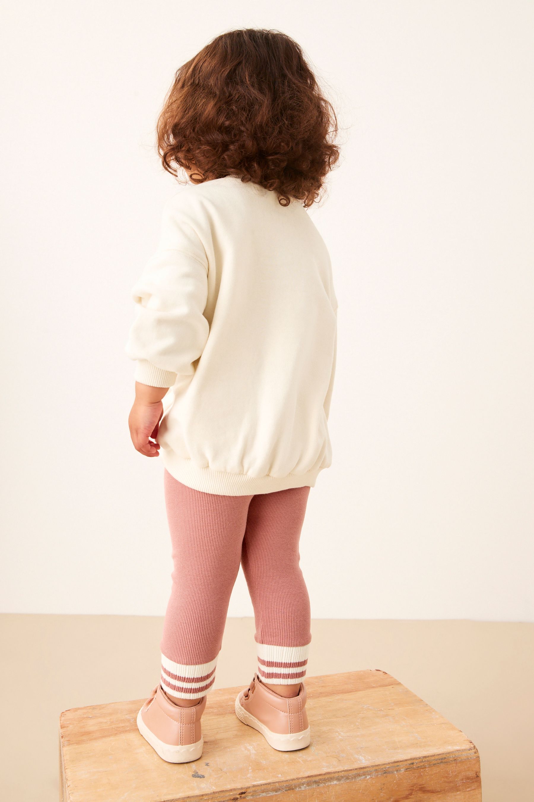 Cream Logo Varsity Sweat & Legging Set (3mths-7yrs)