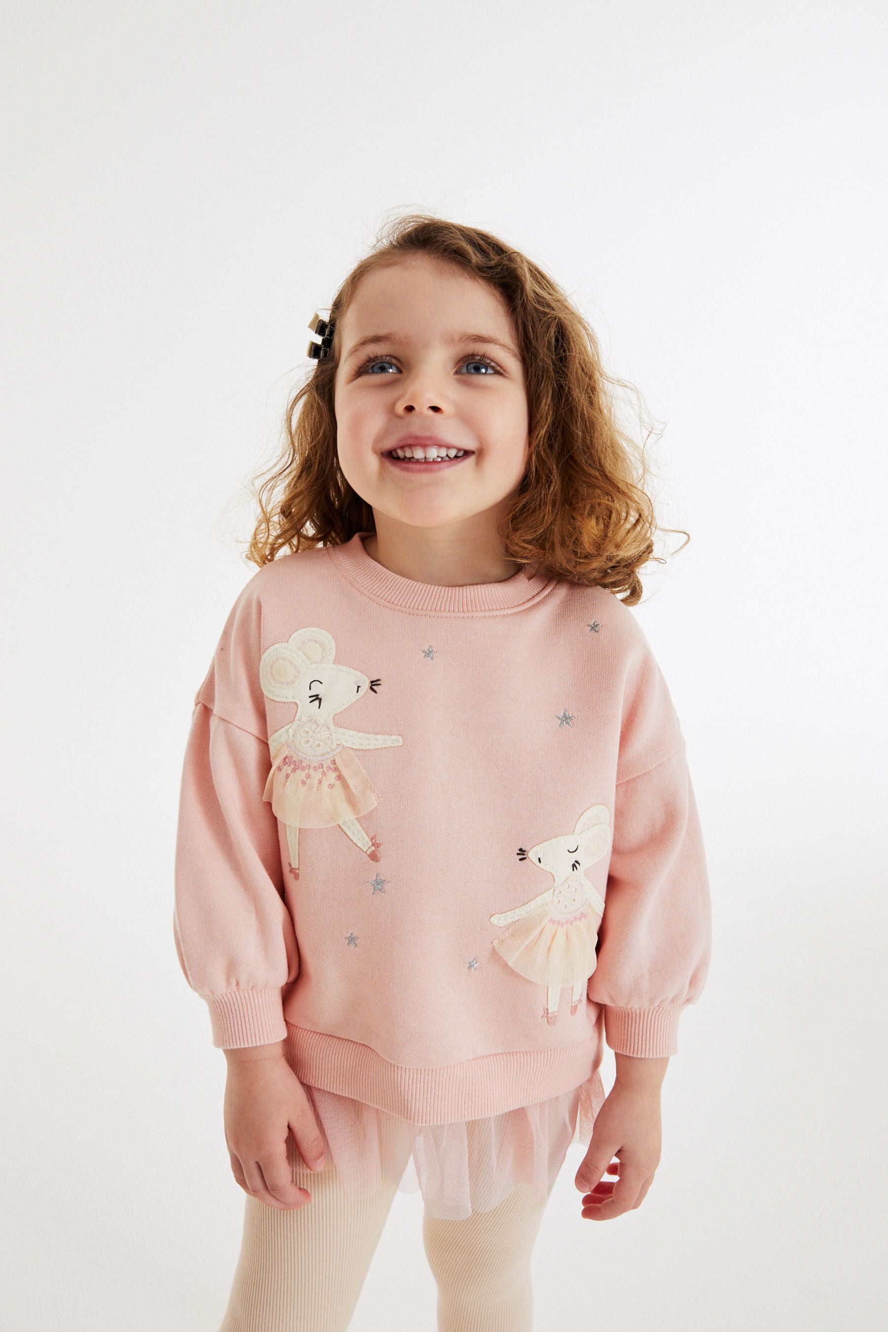 Pink Mice Mesh Hem Sweat and Leggings Set (3mths-7yrs)