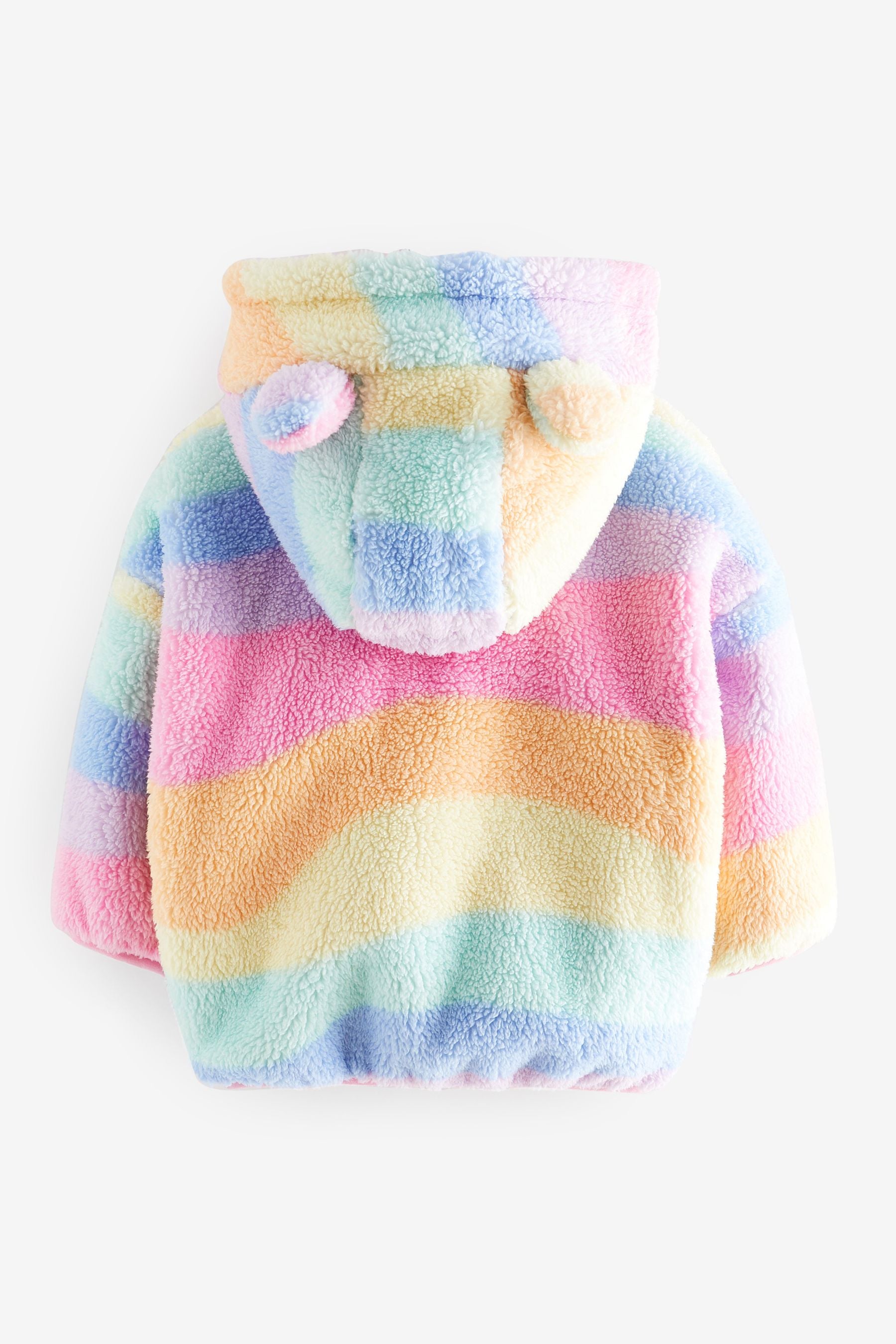 Rainbow Teddy Borg Fleece Zip Through Jacket (3mths-7yrs)