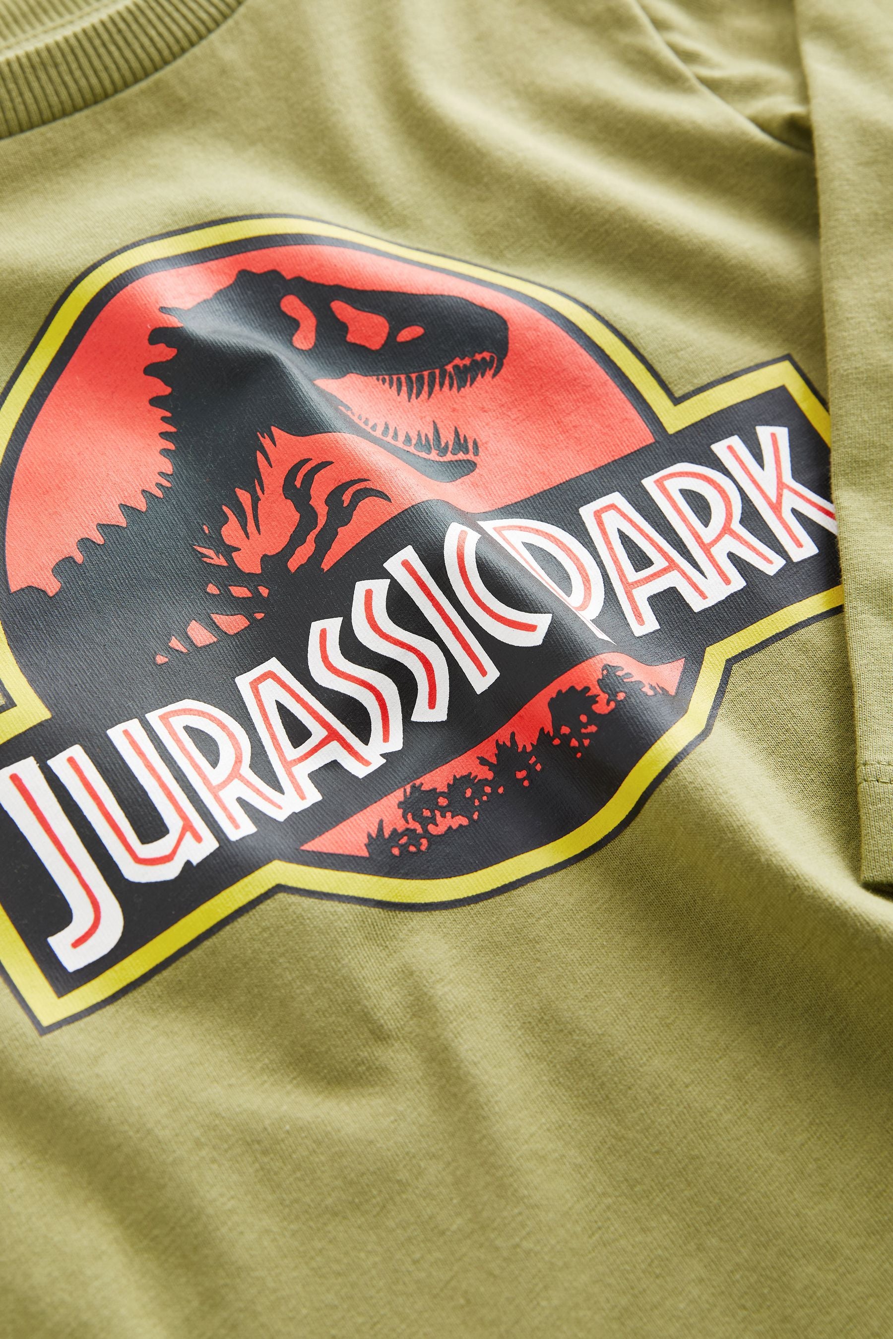 Khaki Green Jurassic Park Long Sleeve T-Shirt (3mths-8yrs)