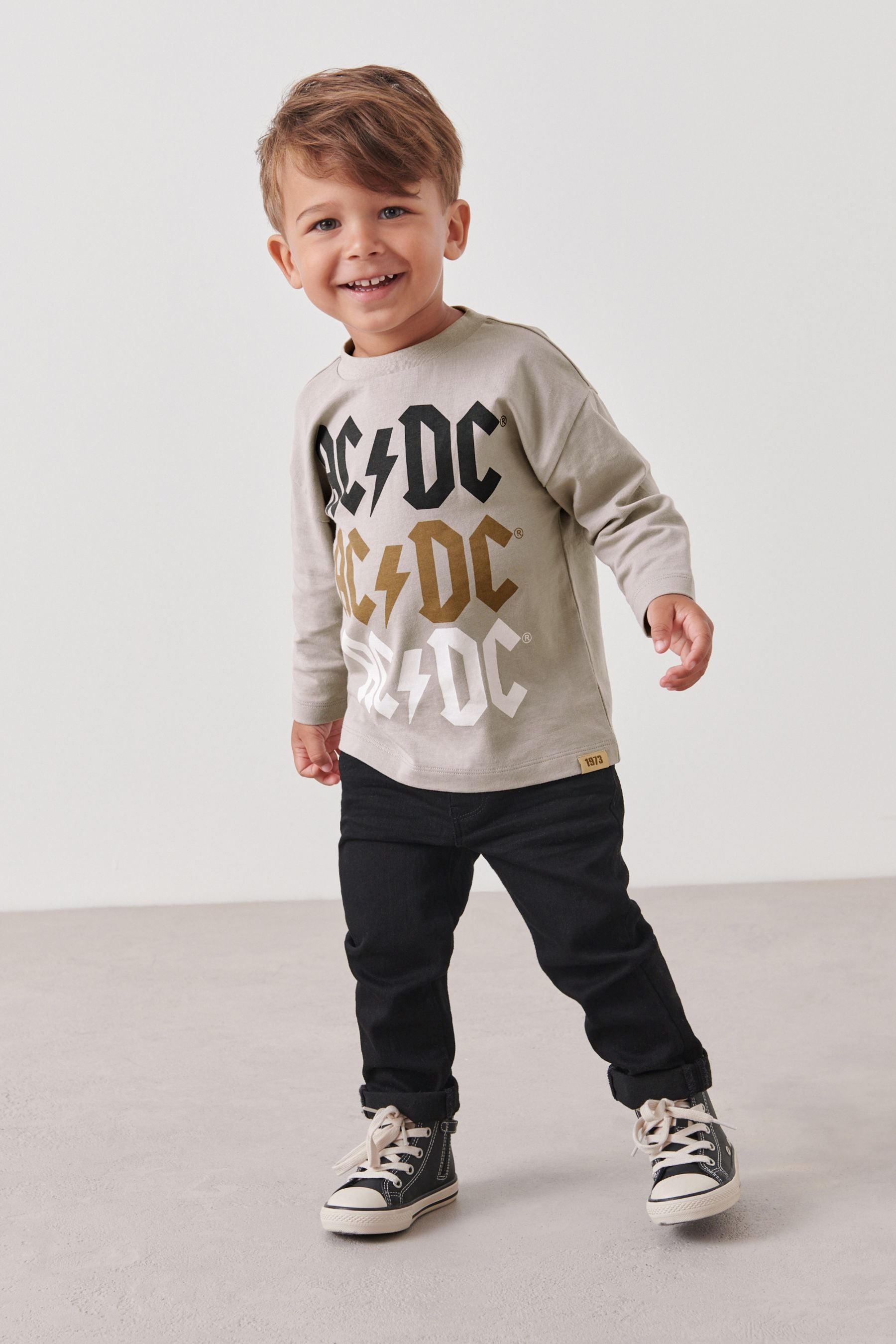 Grey ACDC Long Sleeve T-Shirt (3mths-8yrs)