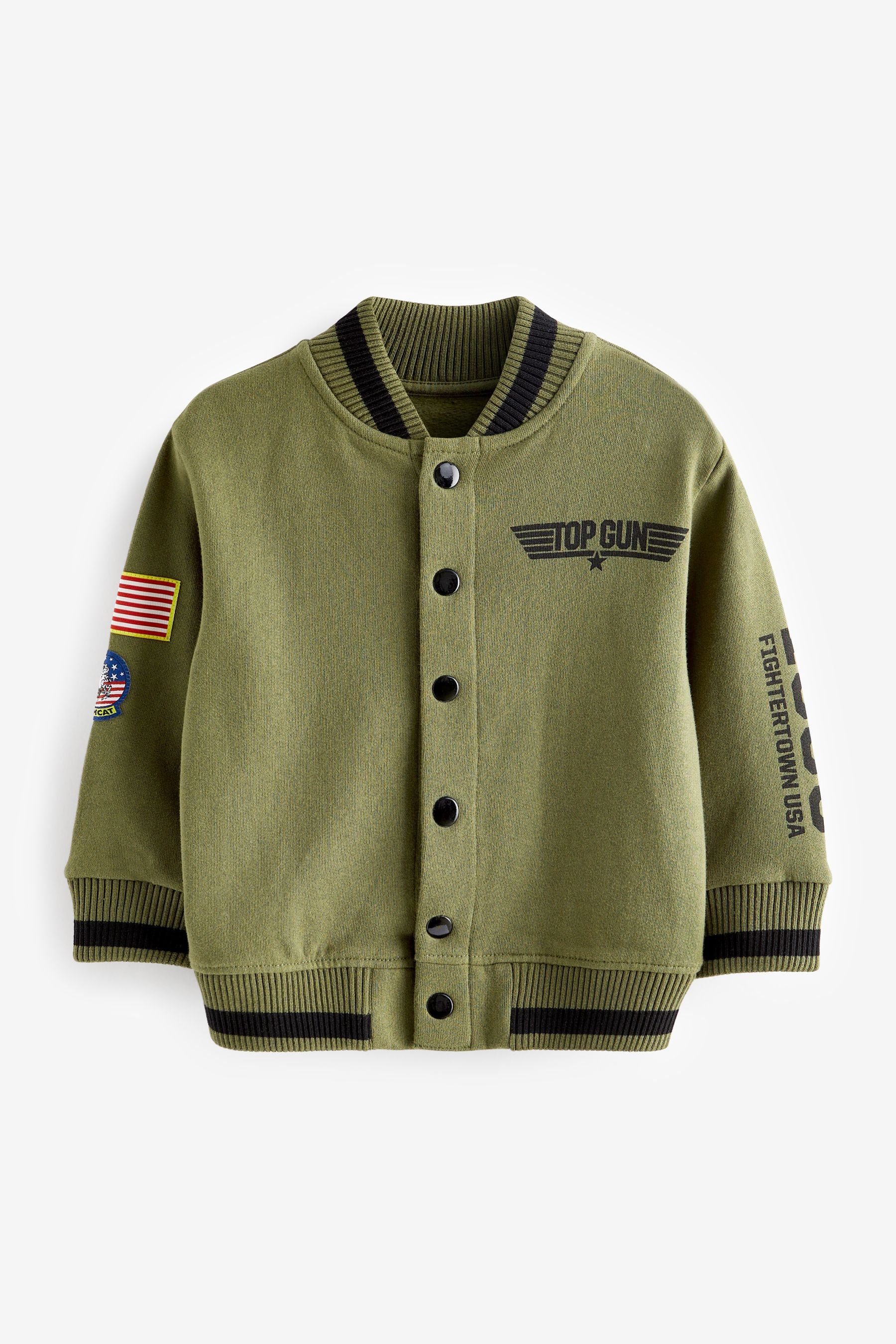 Khaki Green Top Gun Letterman Jacket (3mths-8yrs)