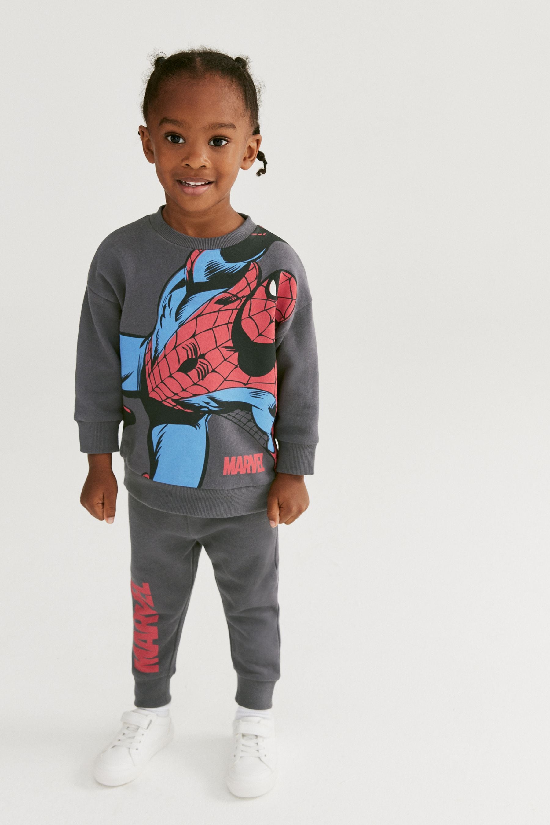 Charcoal Grey Marvel Spider-Man Jersey Sweatshirt And Joggers Set (3mths-8yrs)