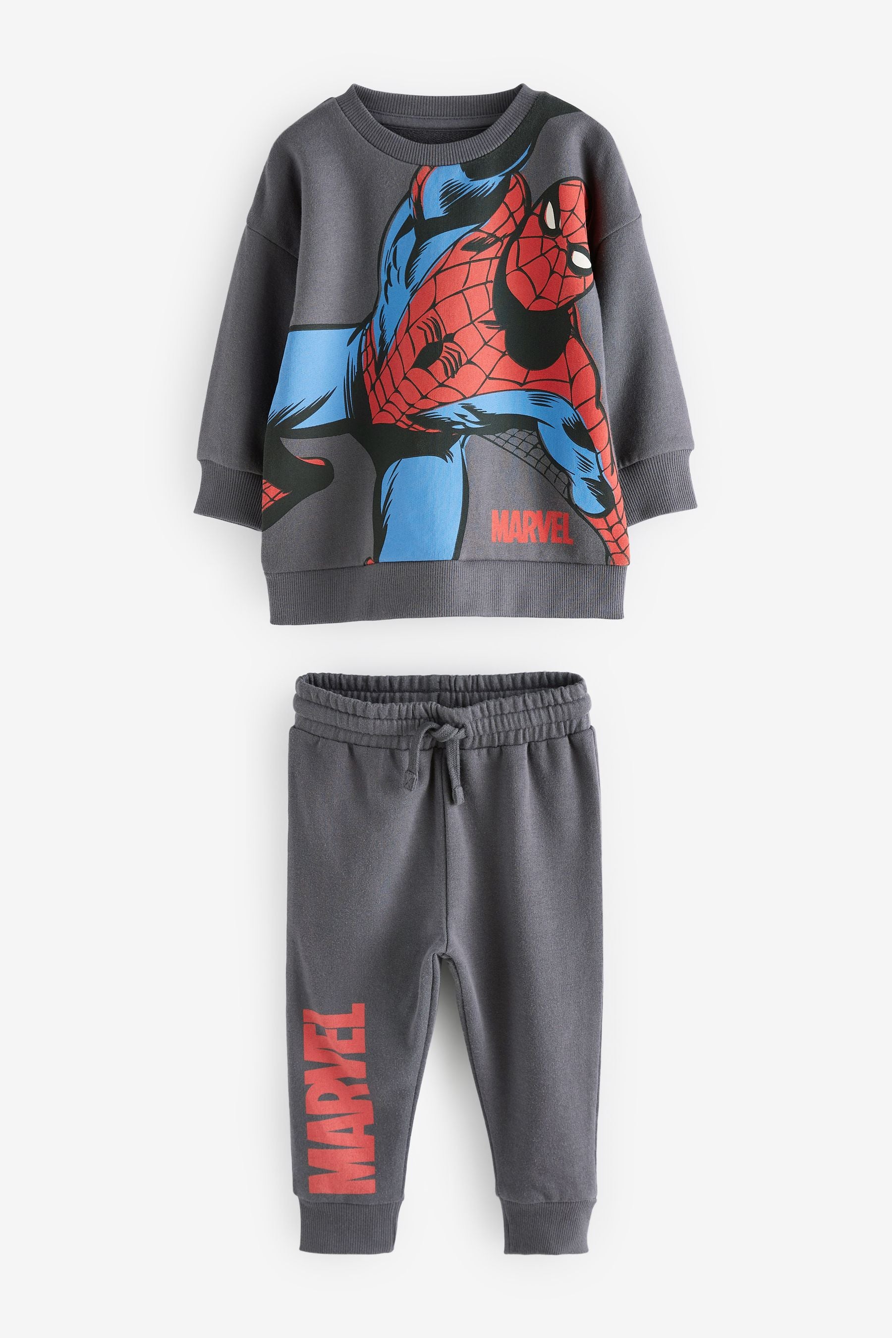 Charcoal Grey Marvel Spider-Man Jersey Sweatshirt And Joggers Set (3mths-8yrs)