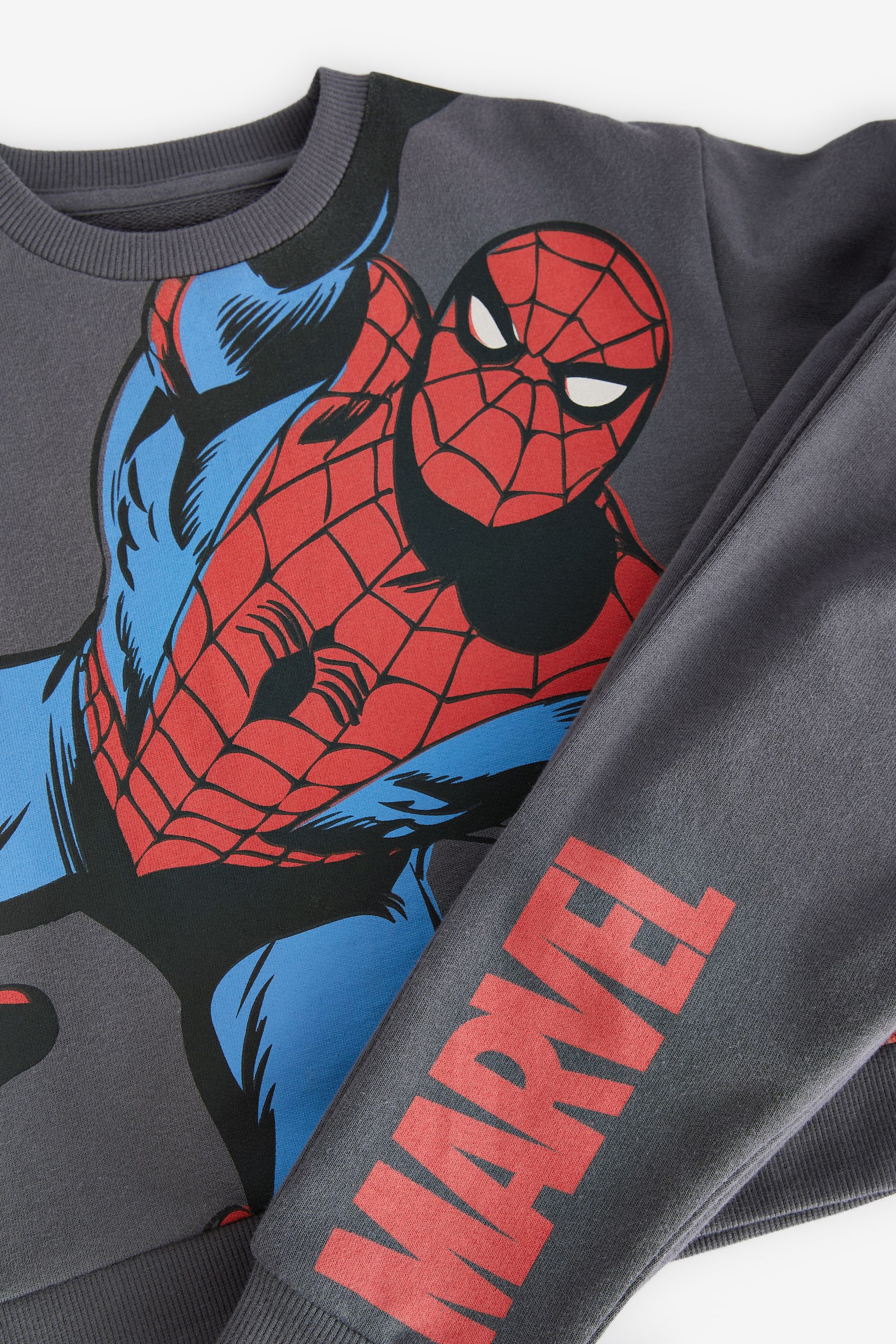 Charcoal Grey Marvel Spider-Man Jersey Sweatshirt And Joggers Set (3mths-8yrs)