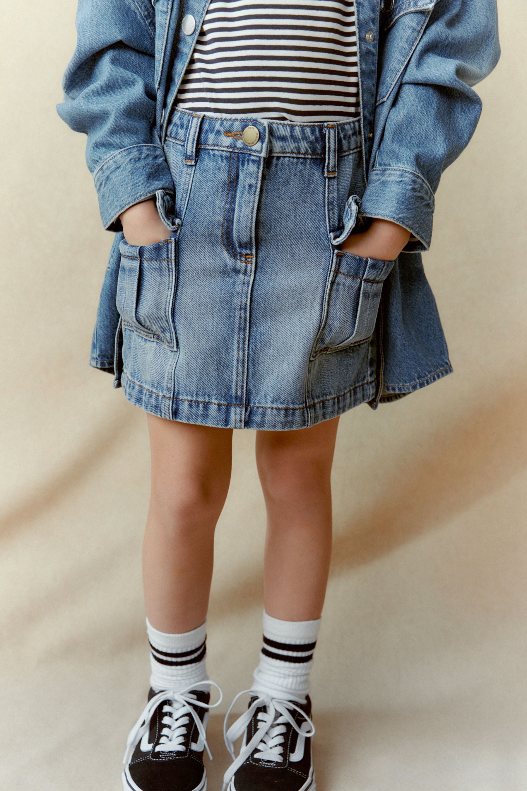 Denim Blue Cargo Skirt (3-16yrs)