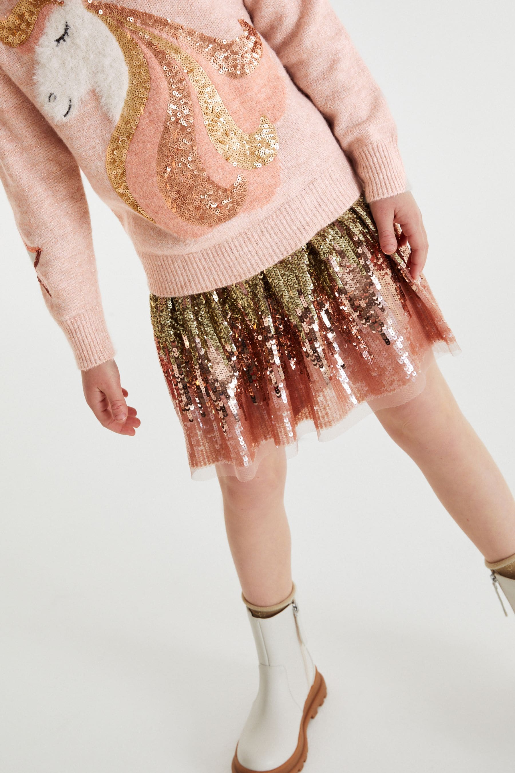 Gold Ombre Sequin Skirt (3-16yrs)