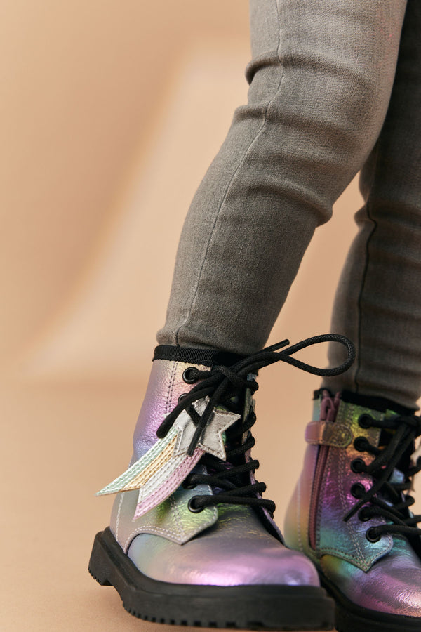 Rainbow Warm Lined Lace-Up Boots