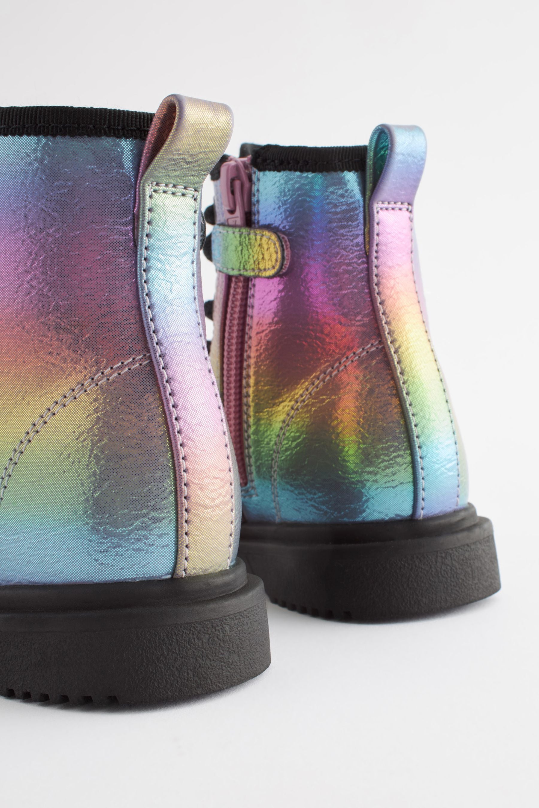 Rainbow Standard Fit (F) Warm Lined Lace-Up Boots