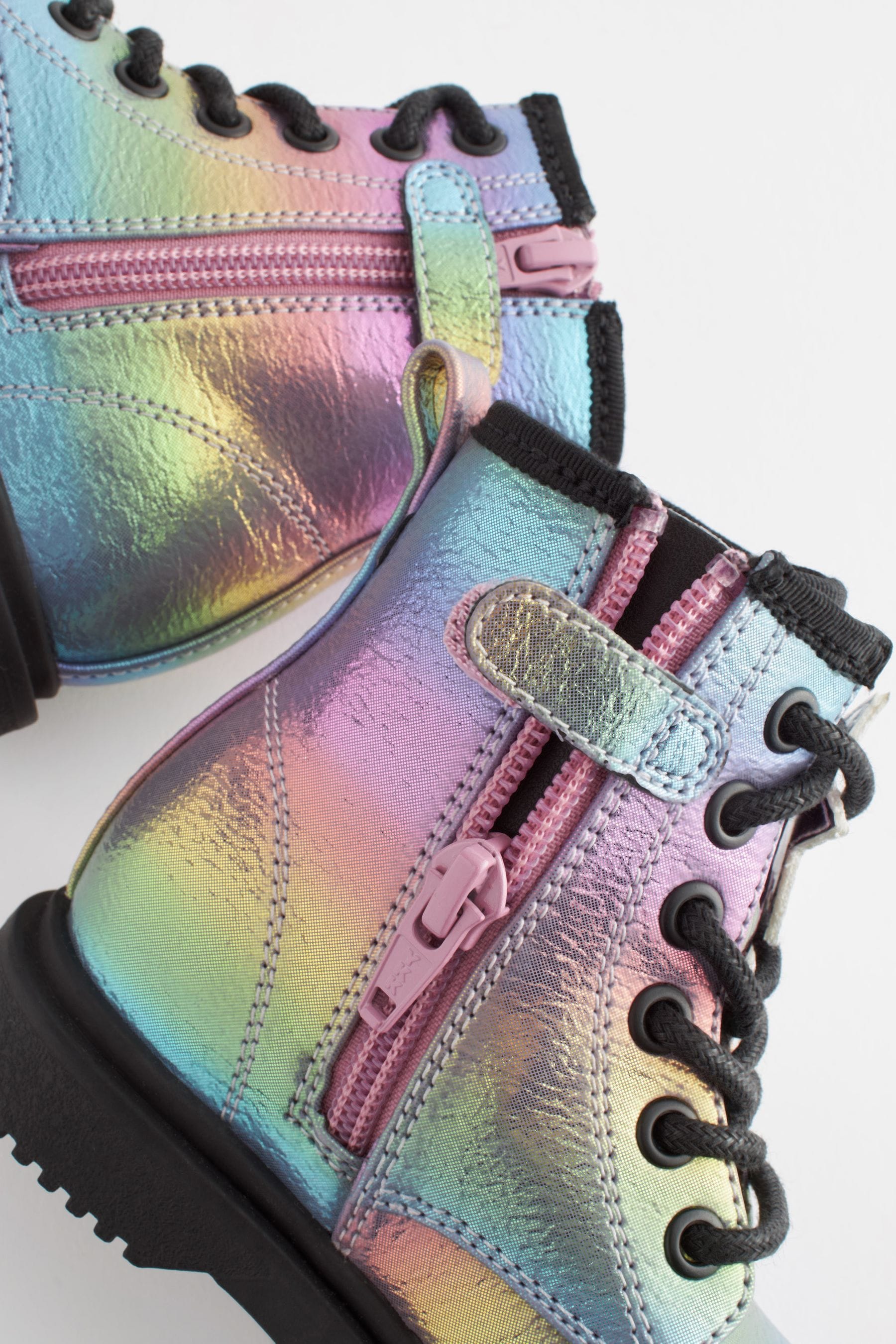 Rainbow Standard Fit (F) Warm Lined Lace-Up Boots