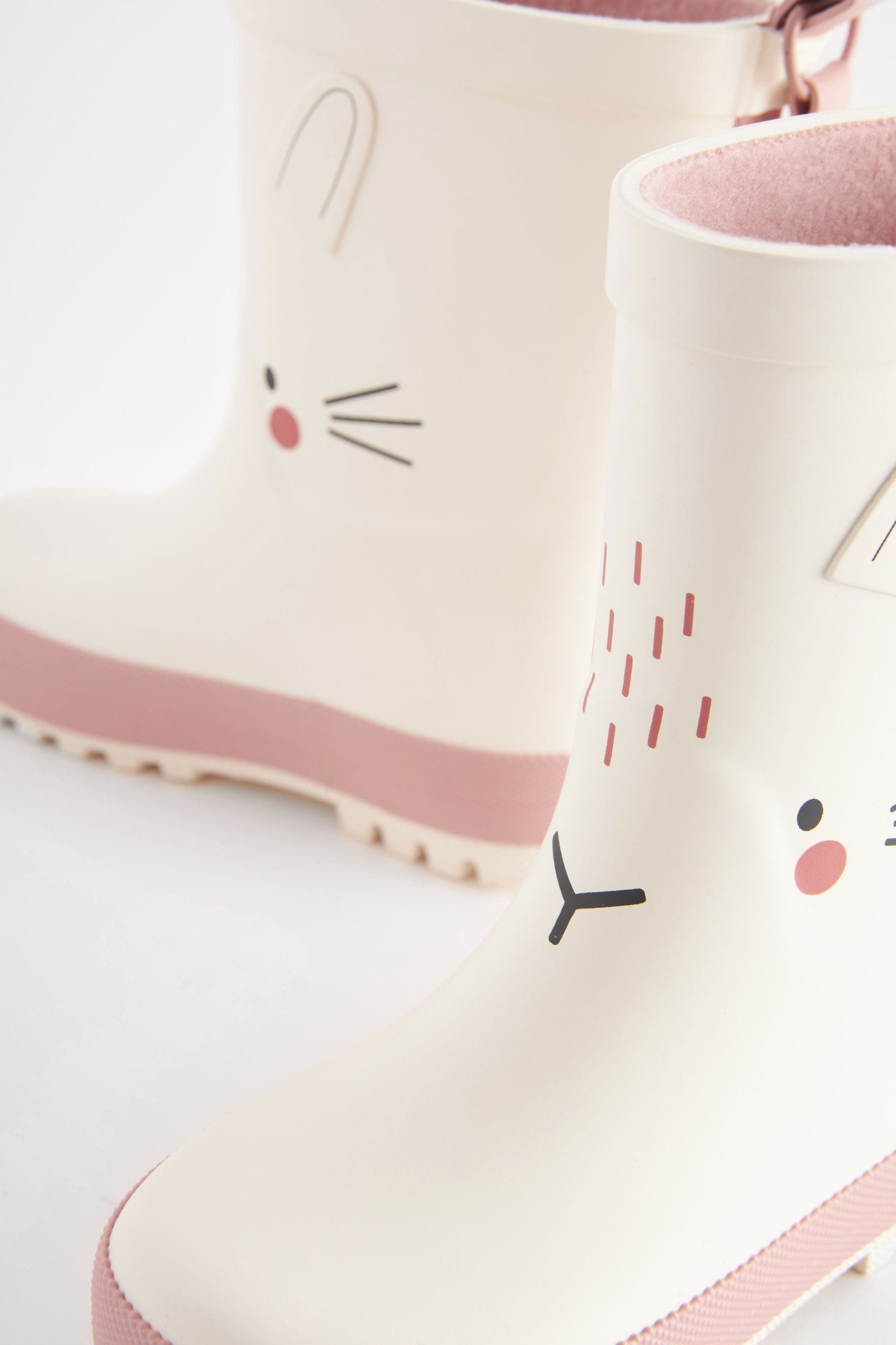 White Bunny Print Wellies