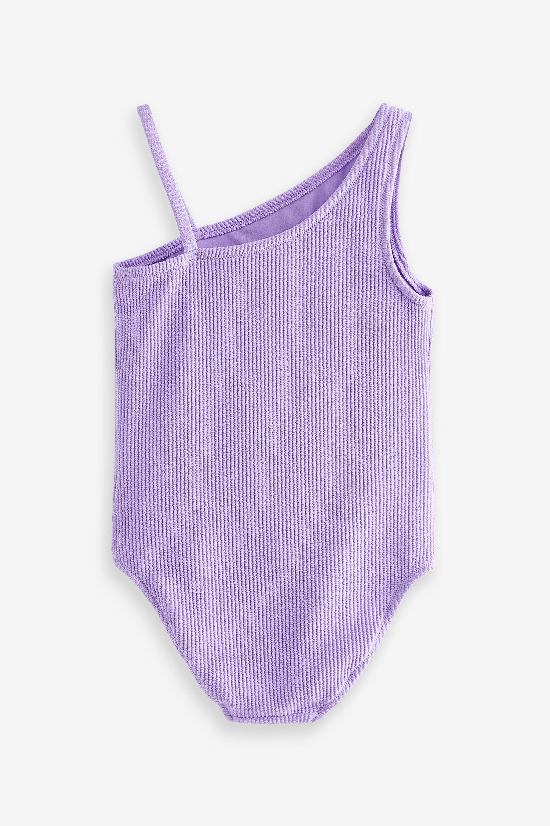 Lilac Purple One Shoulder Swimsuit (3-16yrs)