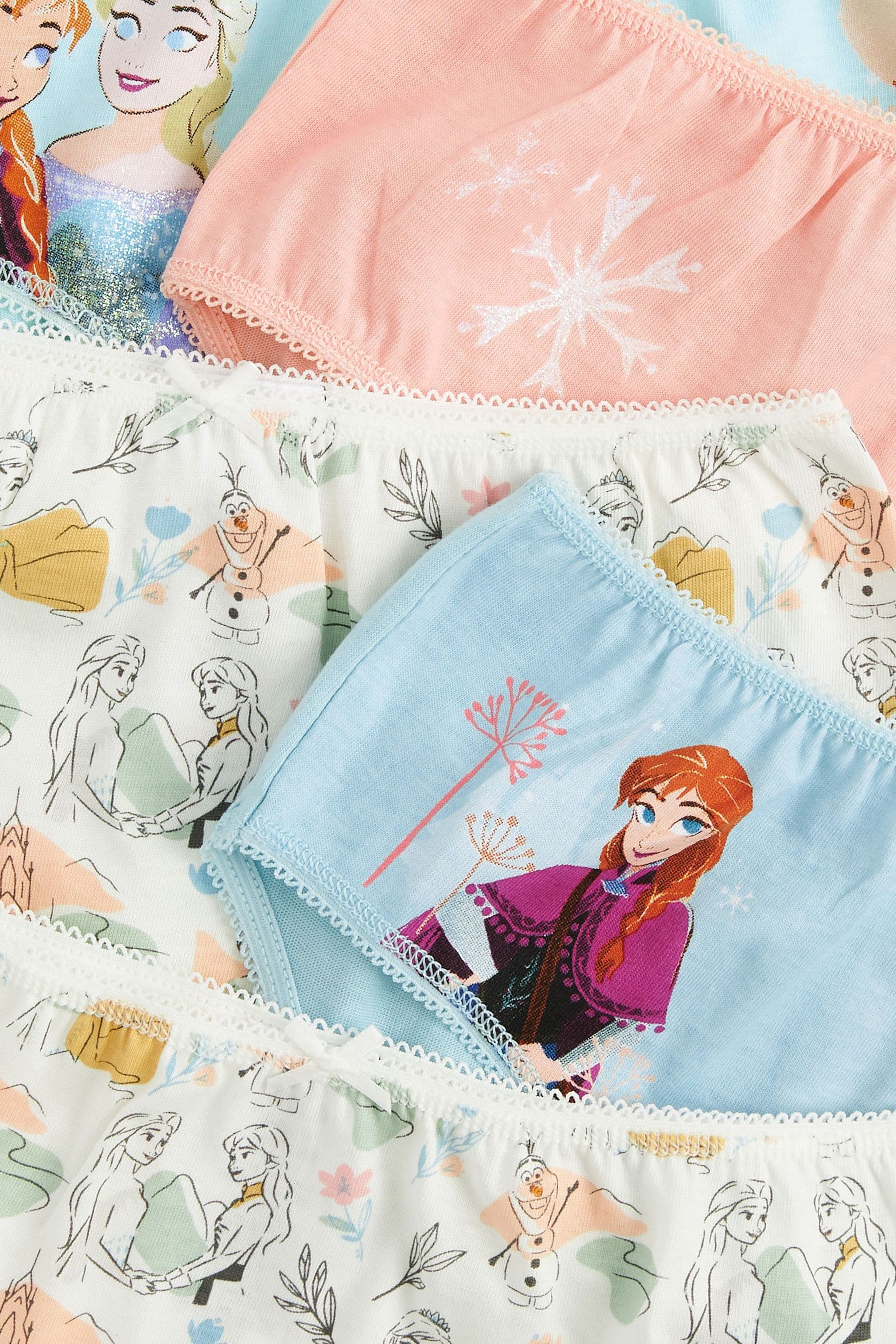 Pink/Blue Disney Frozen 100% Cotton Briefs 5 Pack (1.5-10yrs)