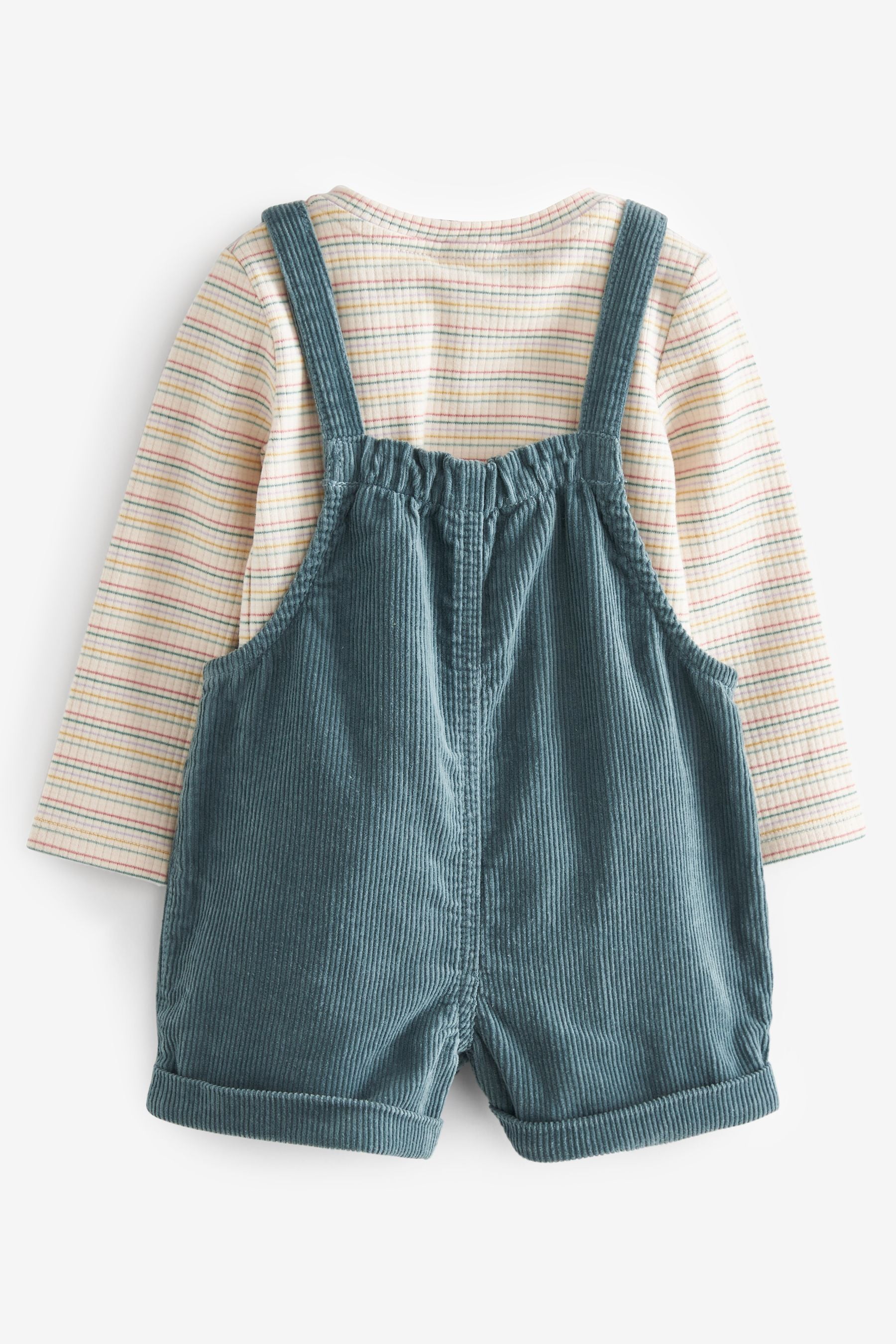 Blue Corduroy Dungarees 3 Piece Set (3mths-7yrs)