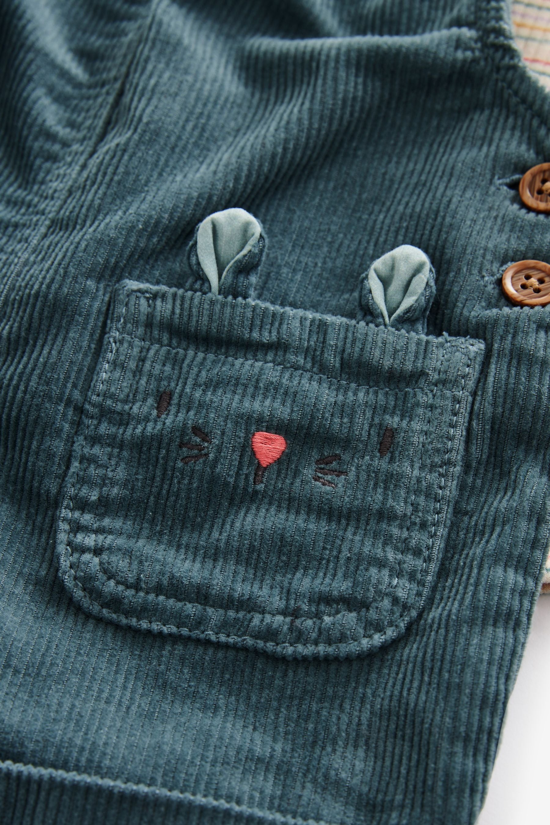 Blue Corduroy Dungarees 3 Piece Set (3mths-7yrs)