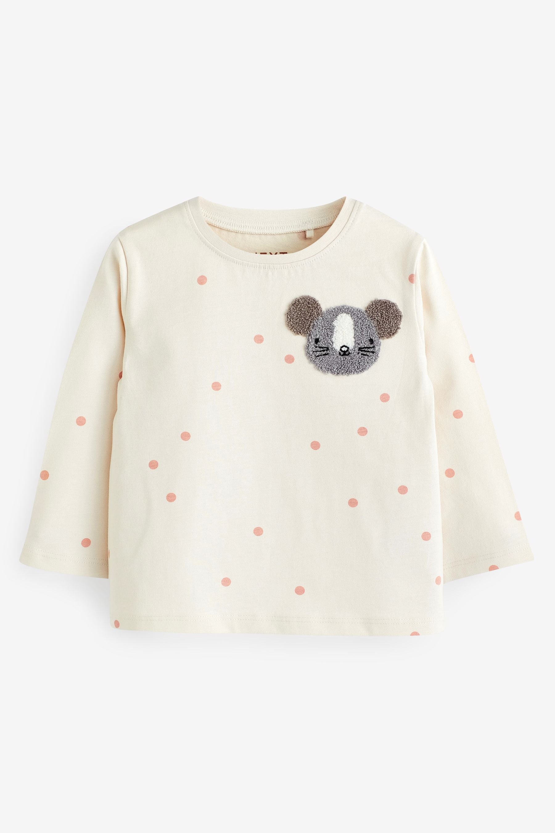 Pink/Cream Character Long Sleeve Cotton T-Shirts 3 Pack (3mths-7yrs)