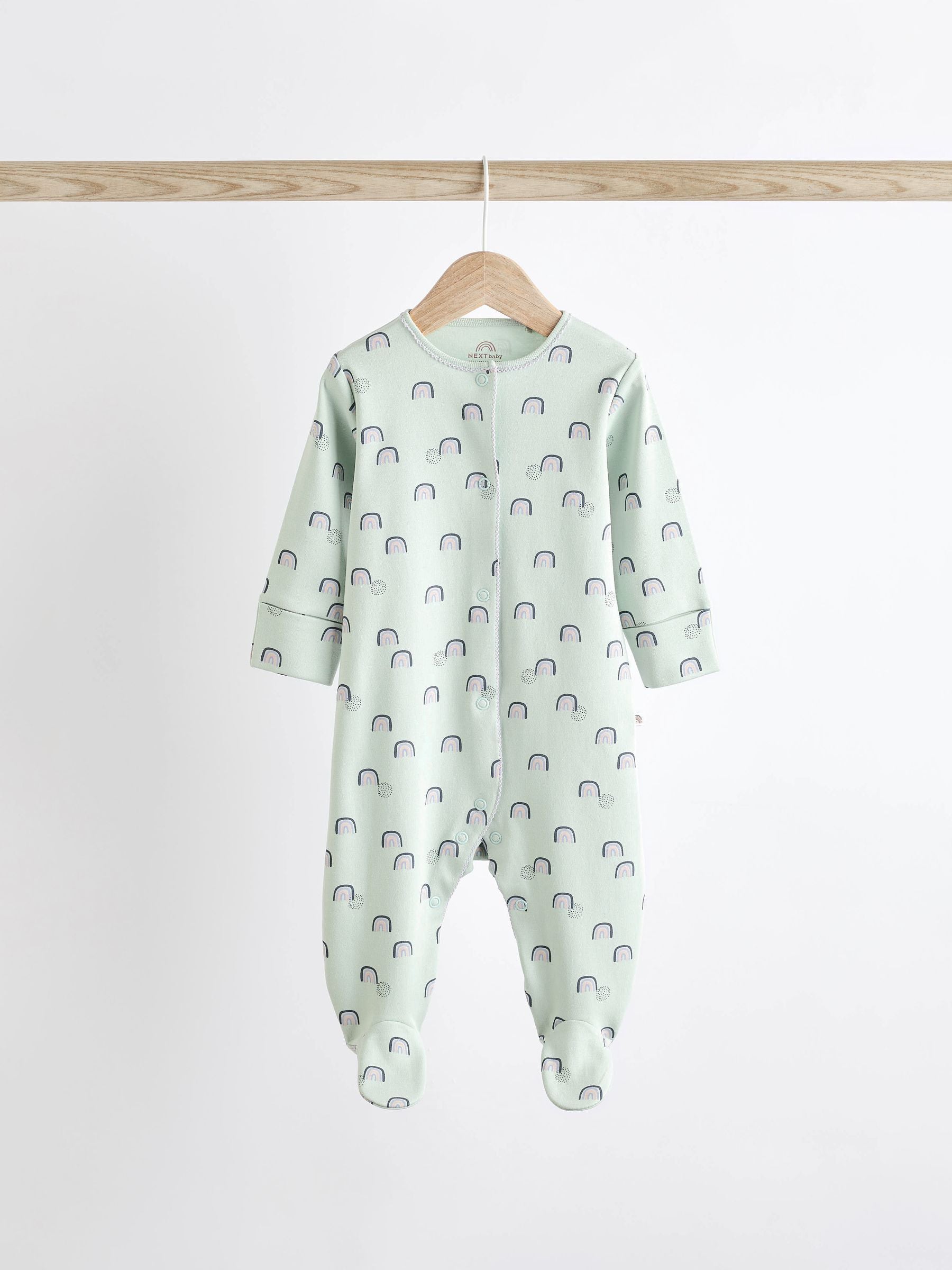 Multi Character Baby Footed 100% Cotton Sleepsuits 5 Pack (0-2yrs)