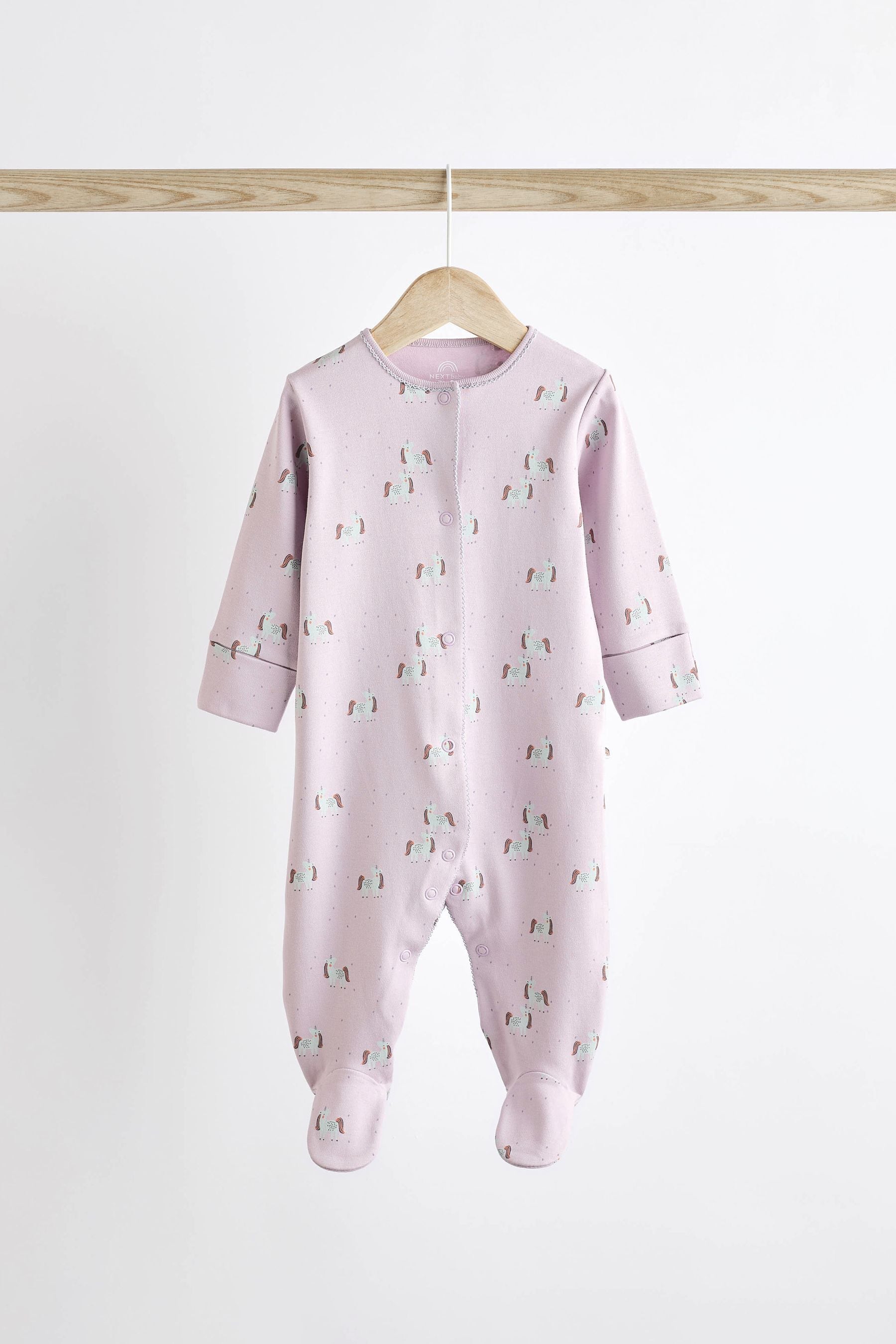 Multi Character Baby Footed 100% Cotton Sleepsuits 5 Pack (0-2yrs)