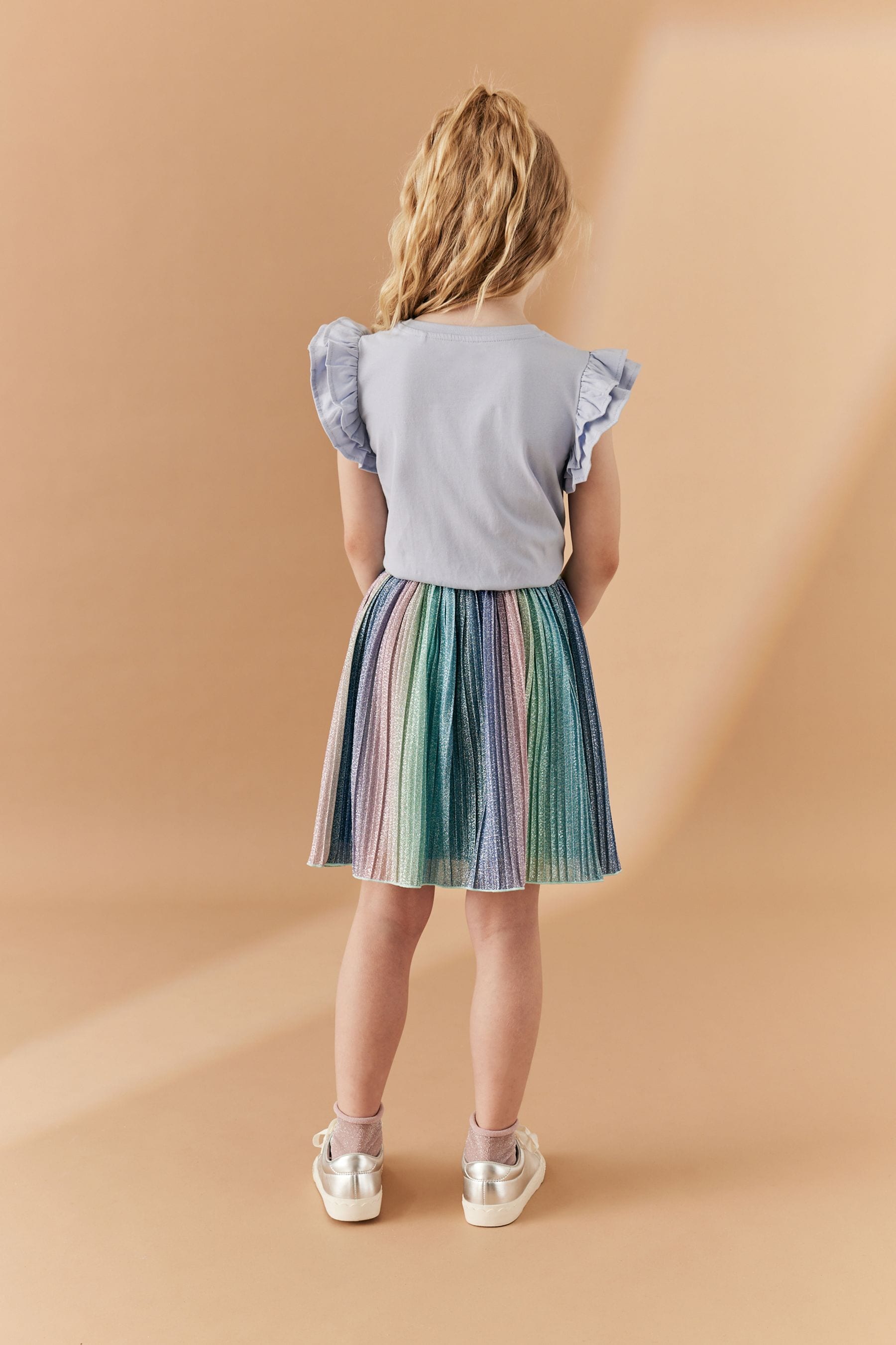 Rainbow Sparkle Pleated Skirt (3-16yrs)