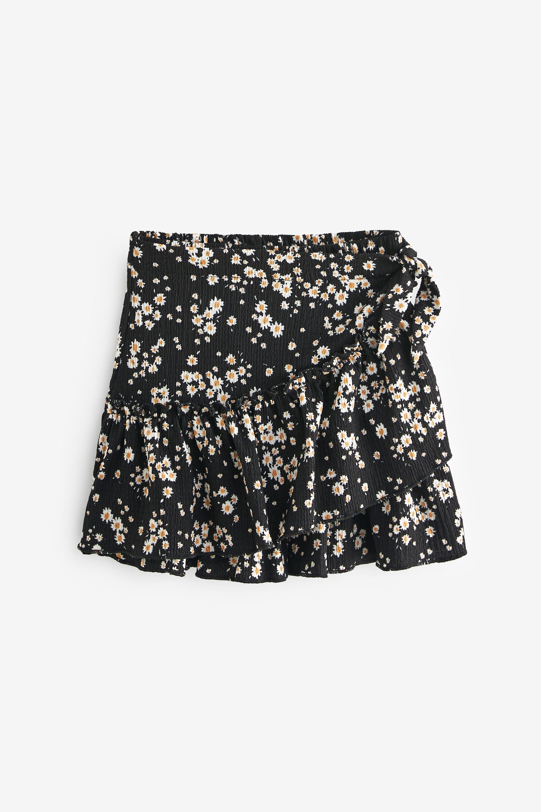 Black Floral Ditsy Wrap Skirt (3-16yrs)