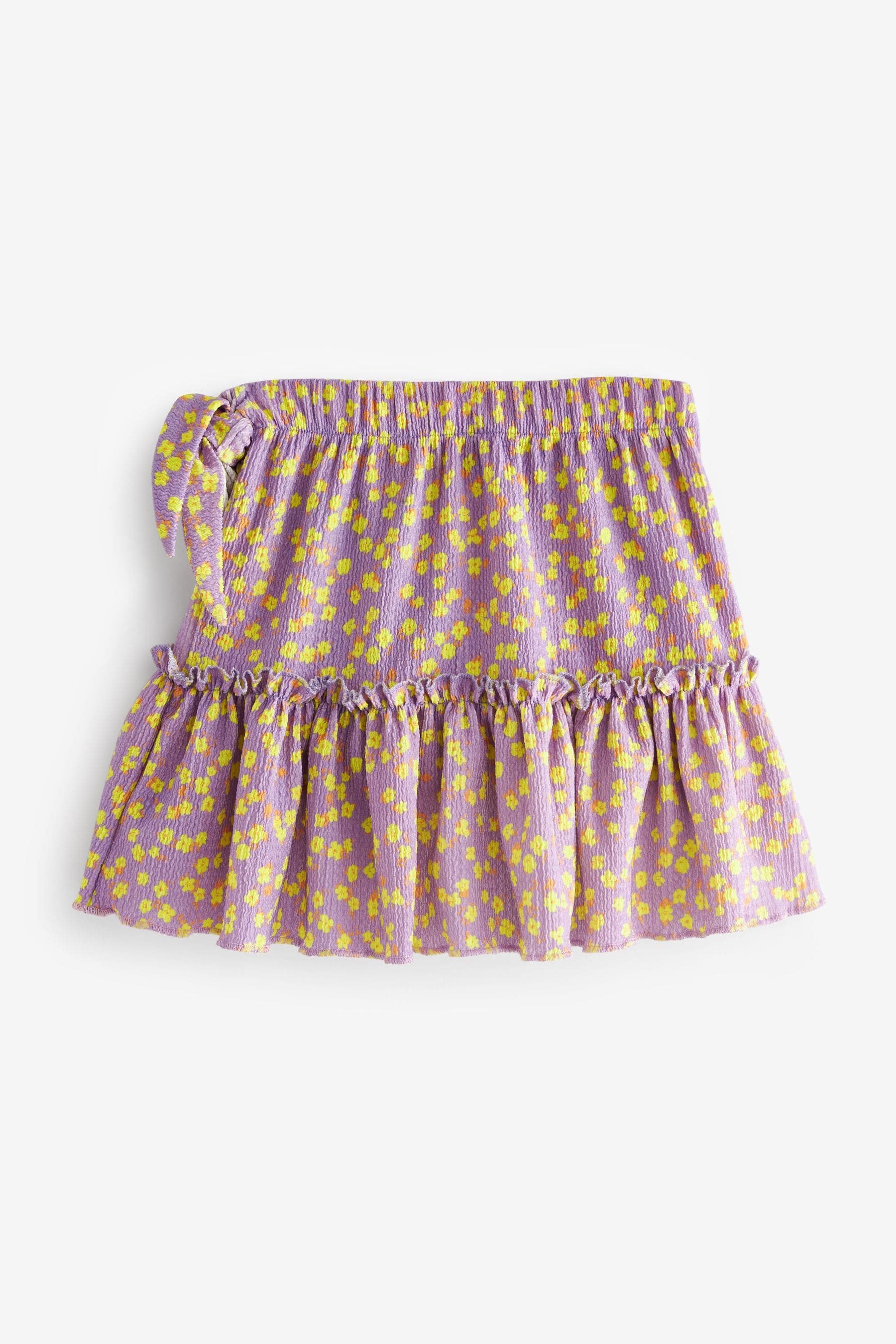 Lilac Purple Floral Ditsy Wrap Skirt (3-16yrs)