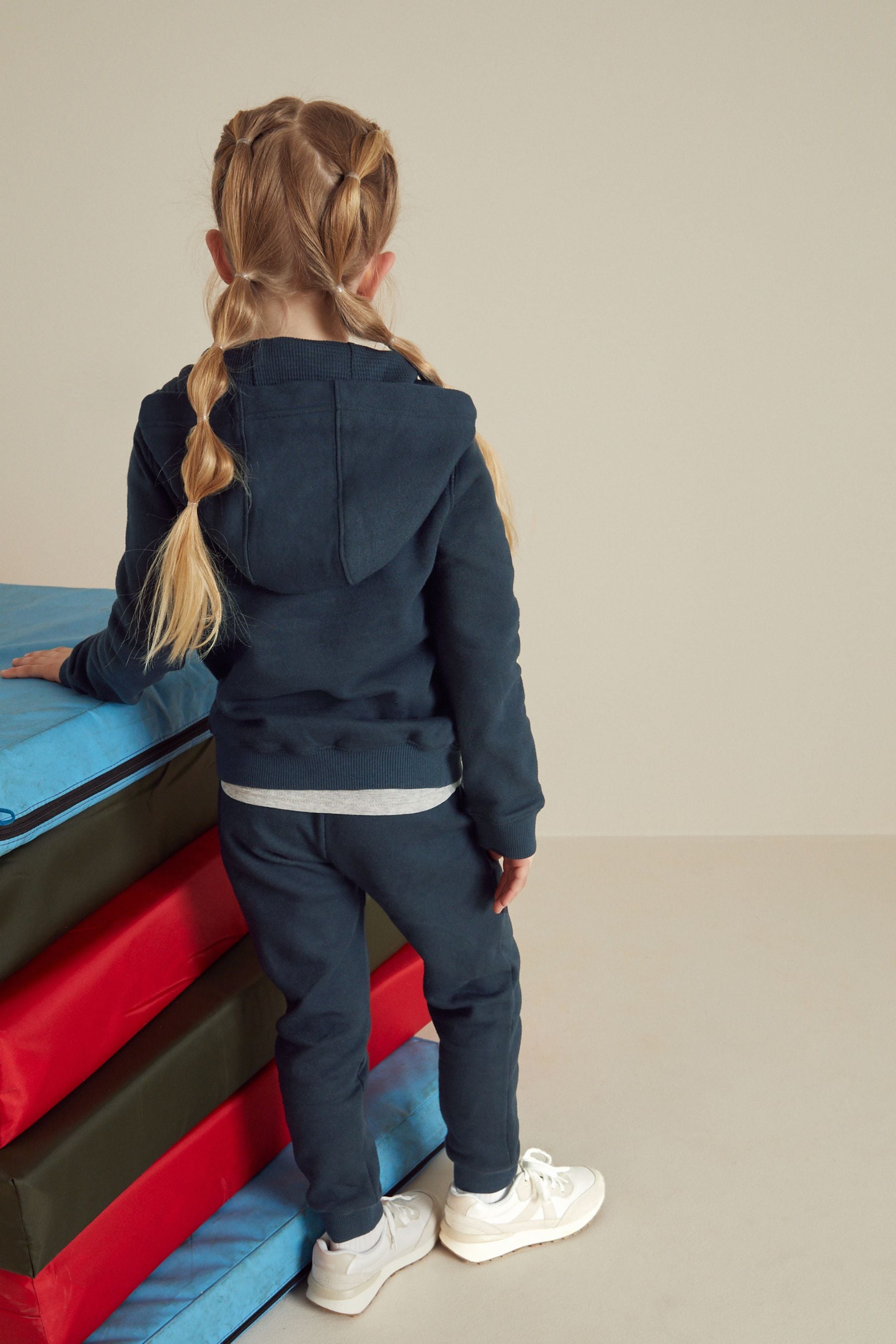 Navy Blue Zip Through Hoodie And Joggers School Sports Set (3-16yrs)