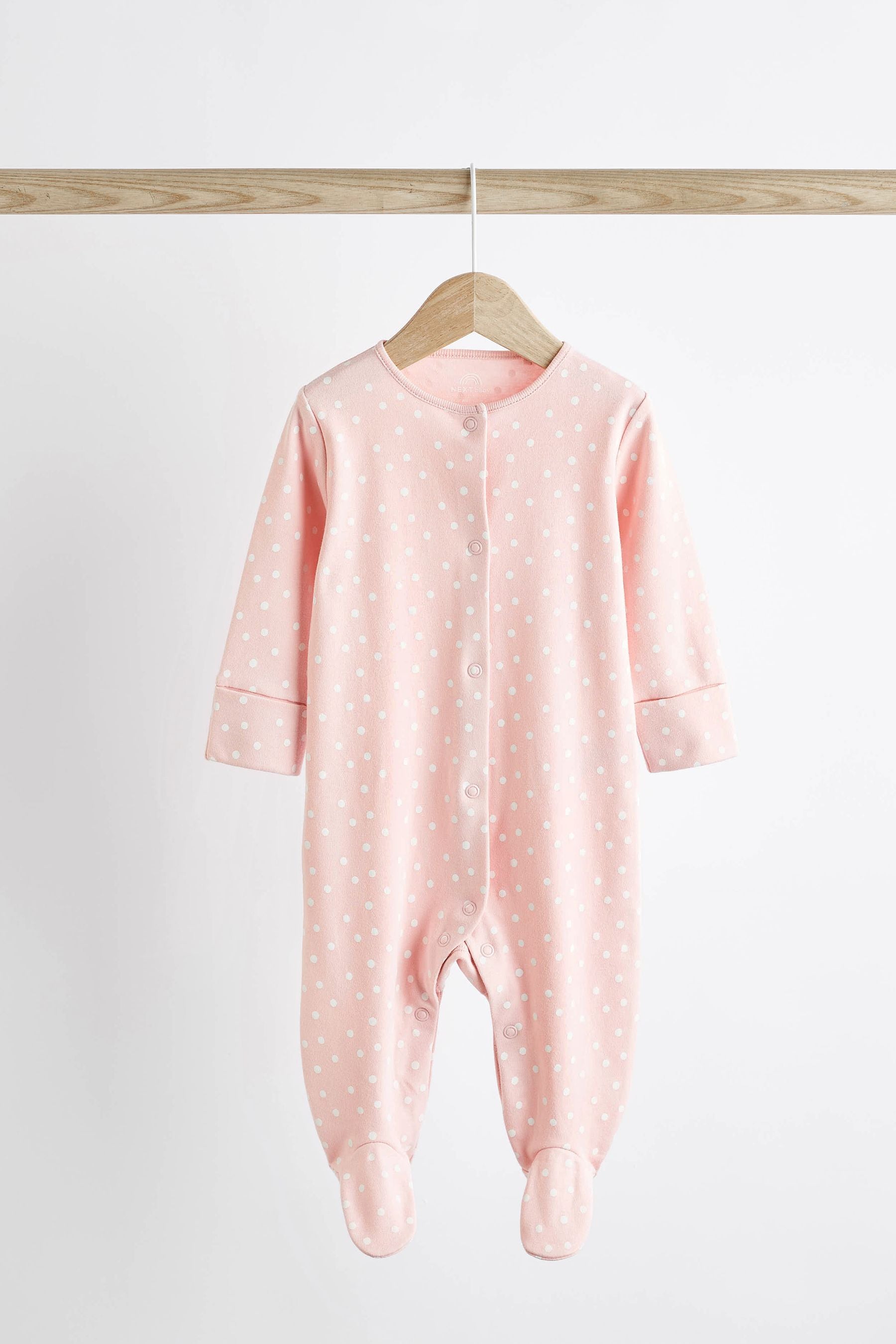 Pink Baby 100% Cotton Sleepsuits 3 Pack (0-2yrs)