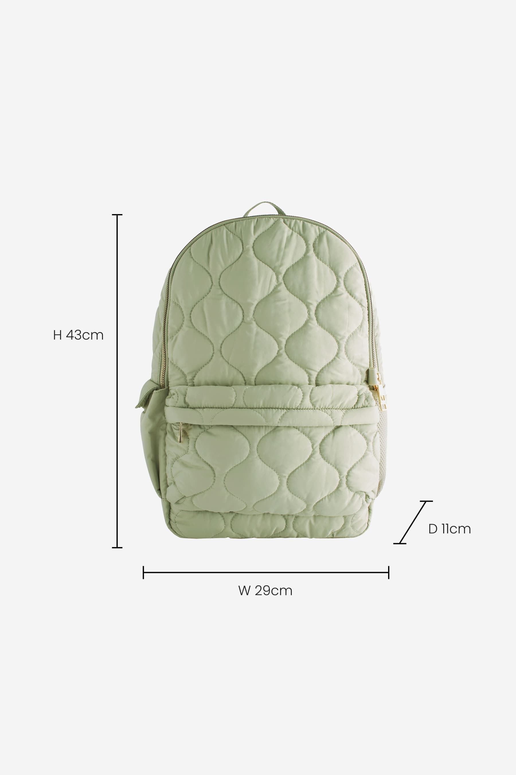 Sage Green Quilted Backpack