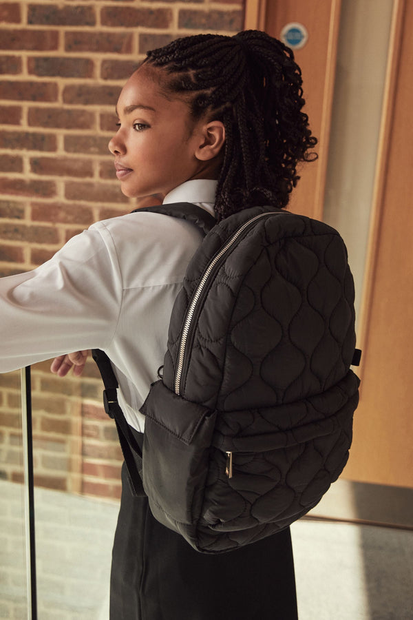 Black Quilted Backpack