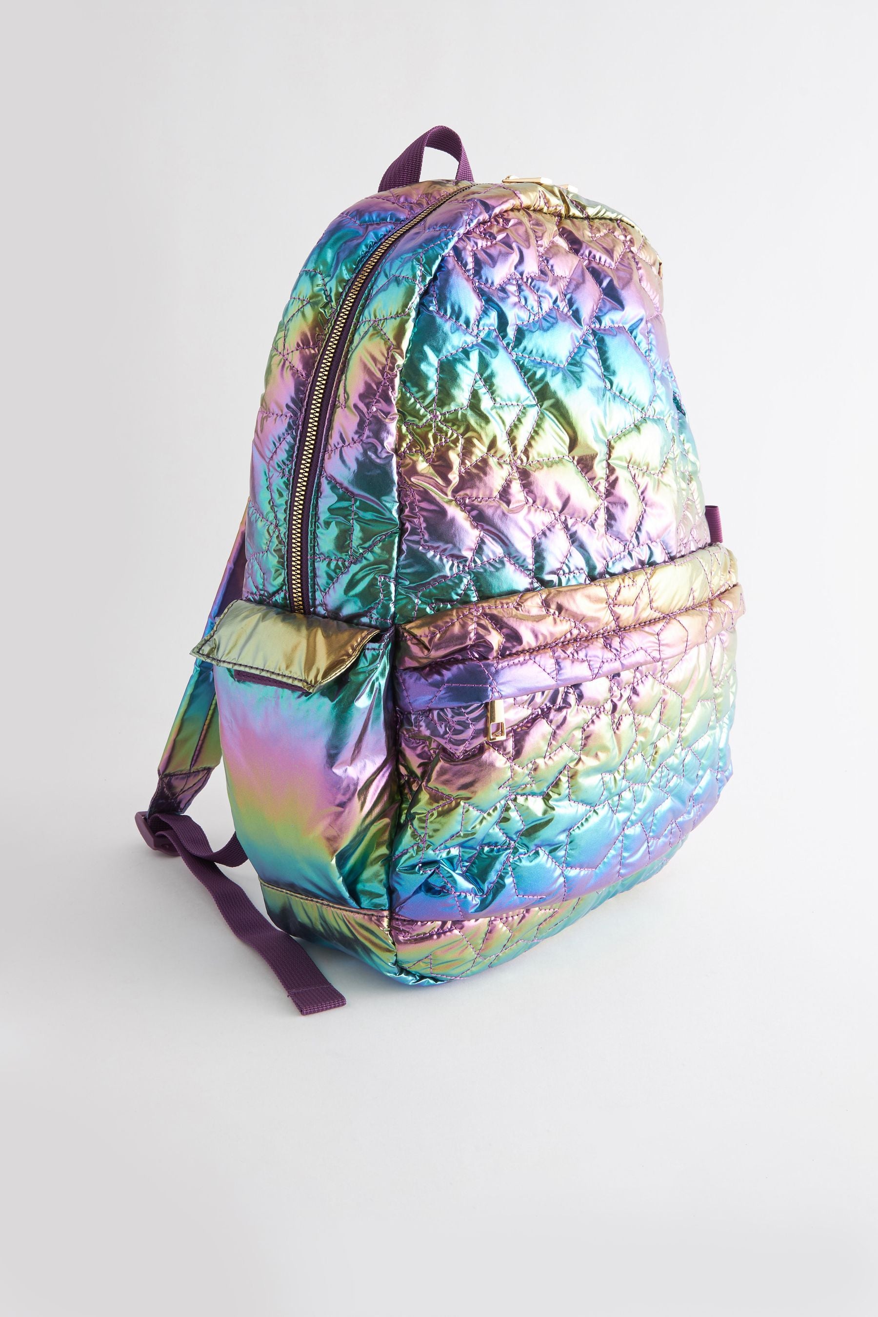 Metallic Quilted Backpack