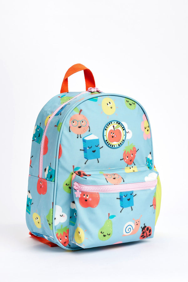 Blue Fruit Print Backpack