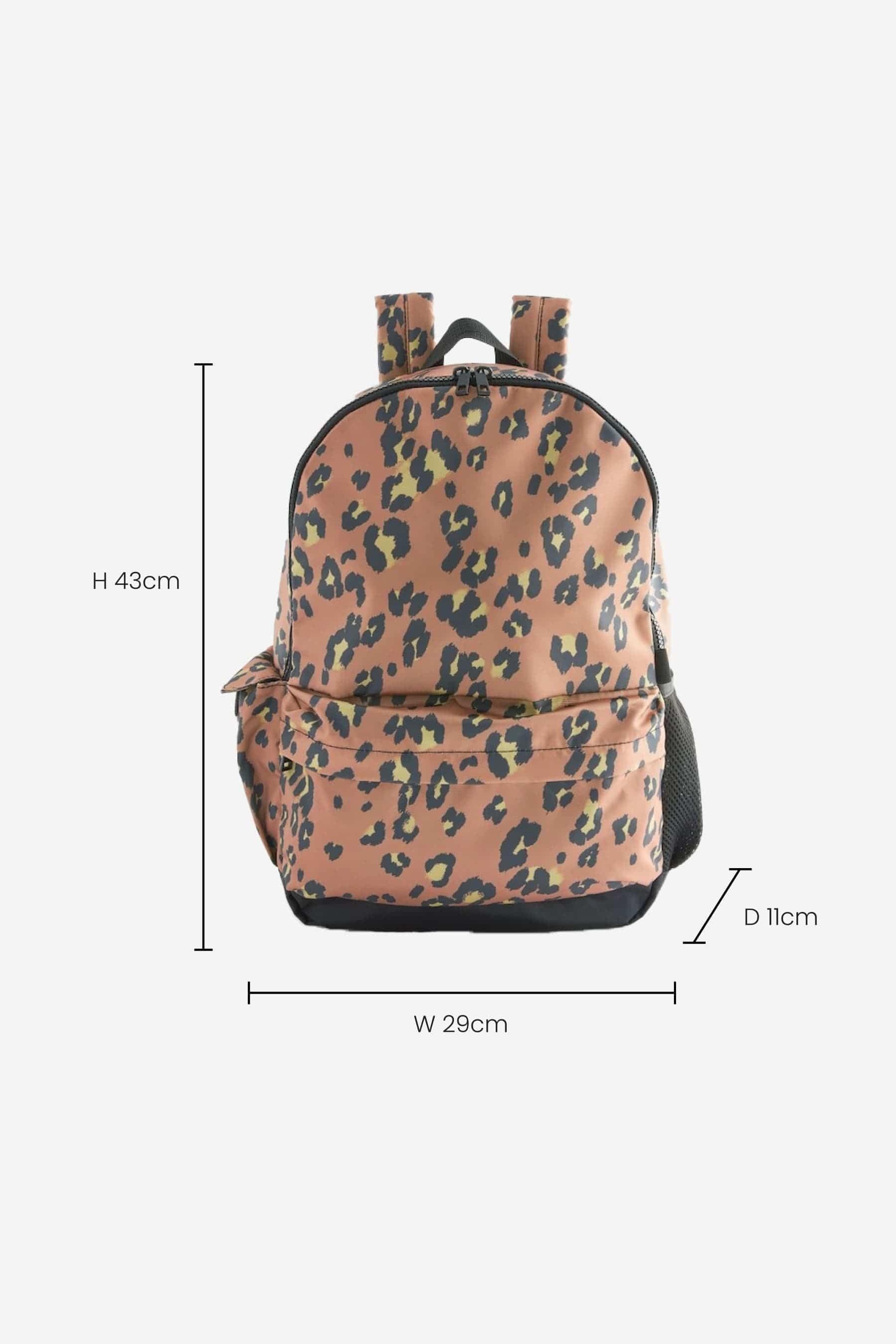 Chocolate Brown Leopard Backpack