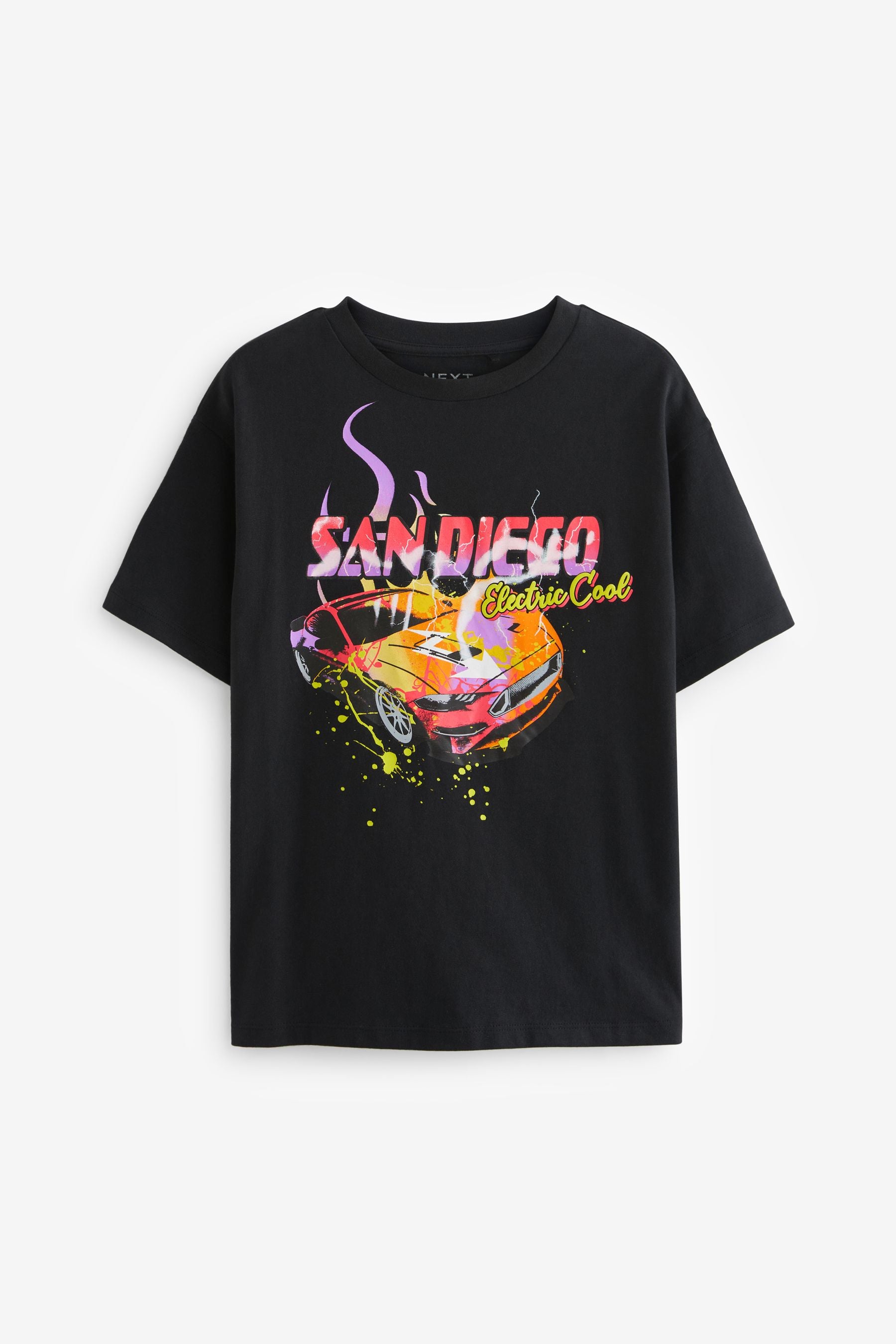 Black Oversized Graphic T-Shirt (3-16yrs)