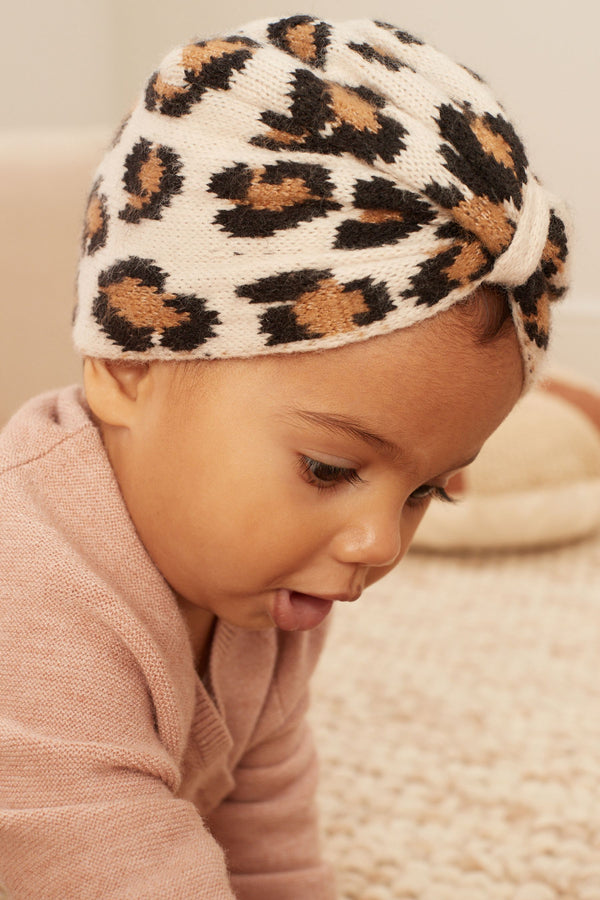 Neutral Baby Knitted Turban Hat (0mths-3yrs)