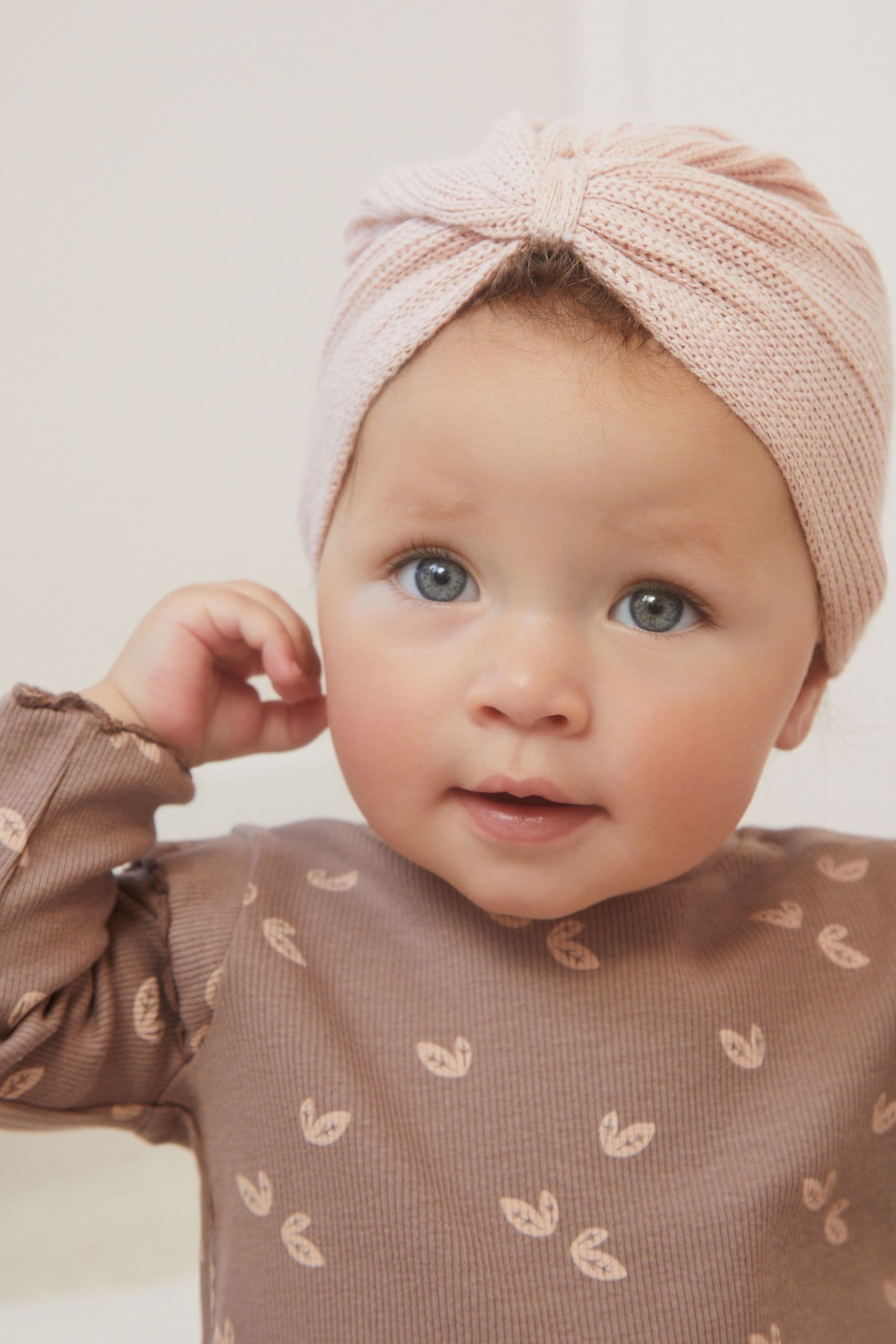 Pink Baby Knitted Turban Hat (0mths-3yrs)