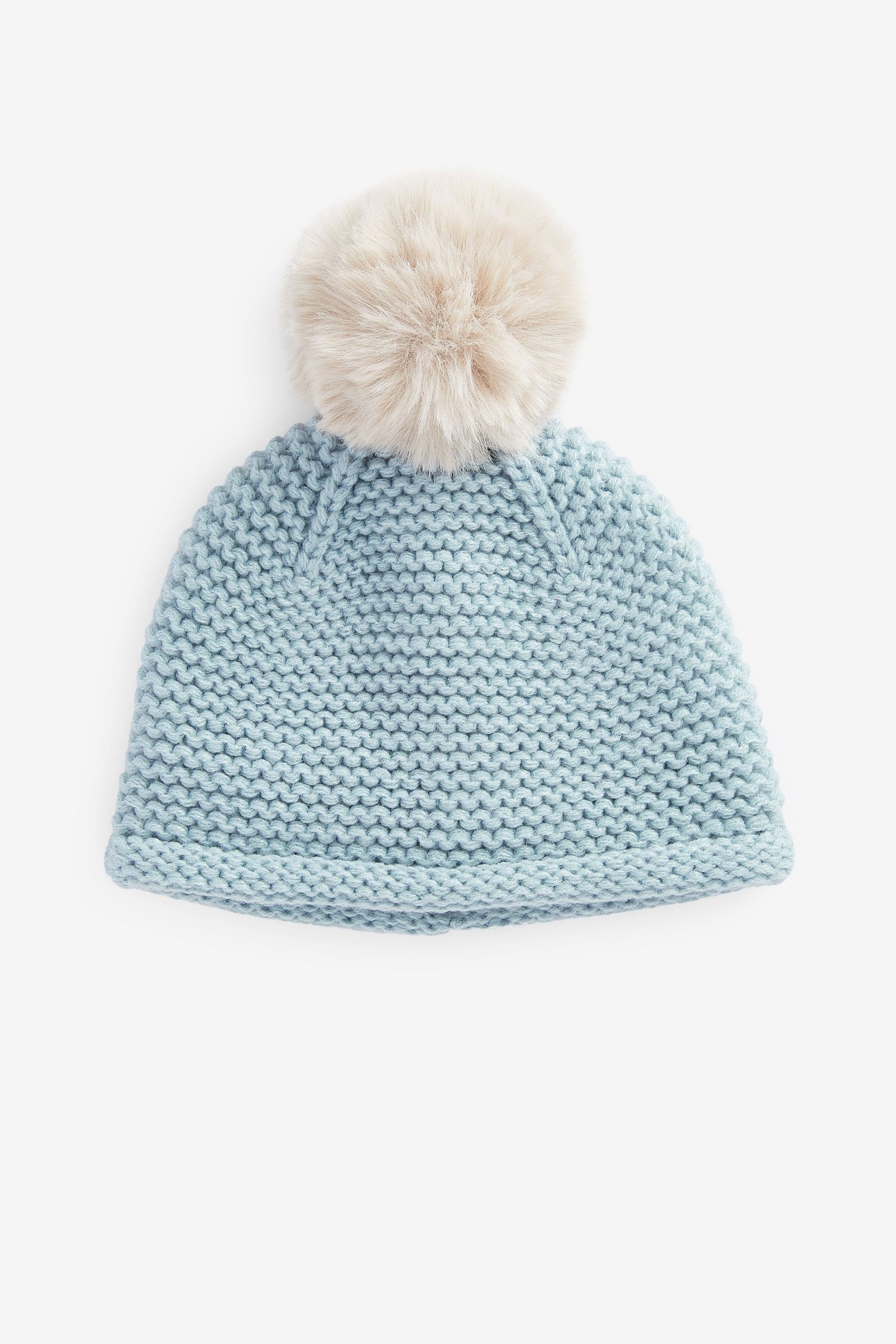 Blue Baby Knitted Pom Hat (0mths-2yrs)